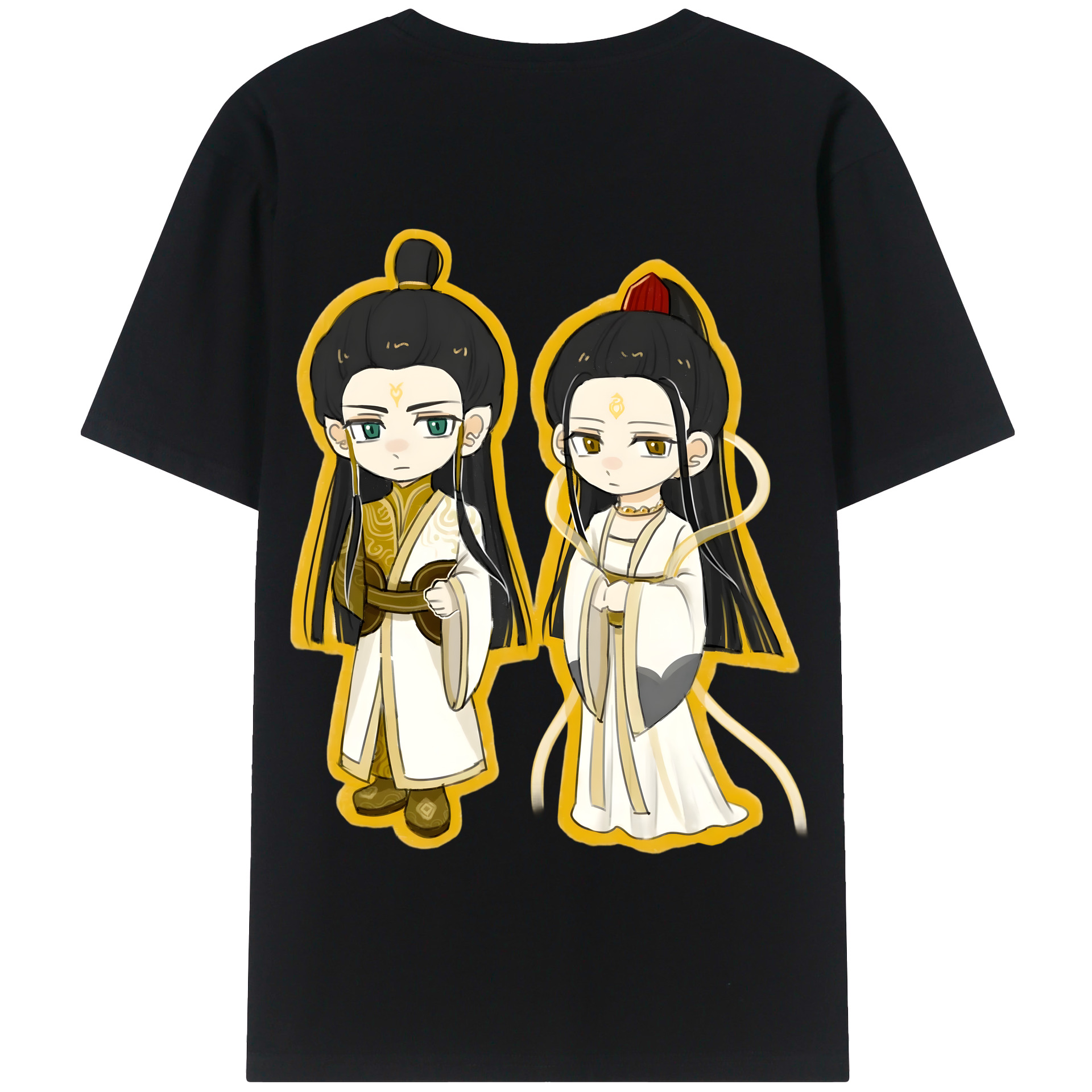（画像用） Ne Zha 2 ナタ 魔童の大暴れ 綿100％半袖Tシャツ（背面プリント）
