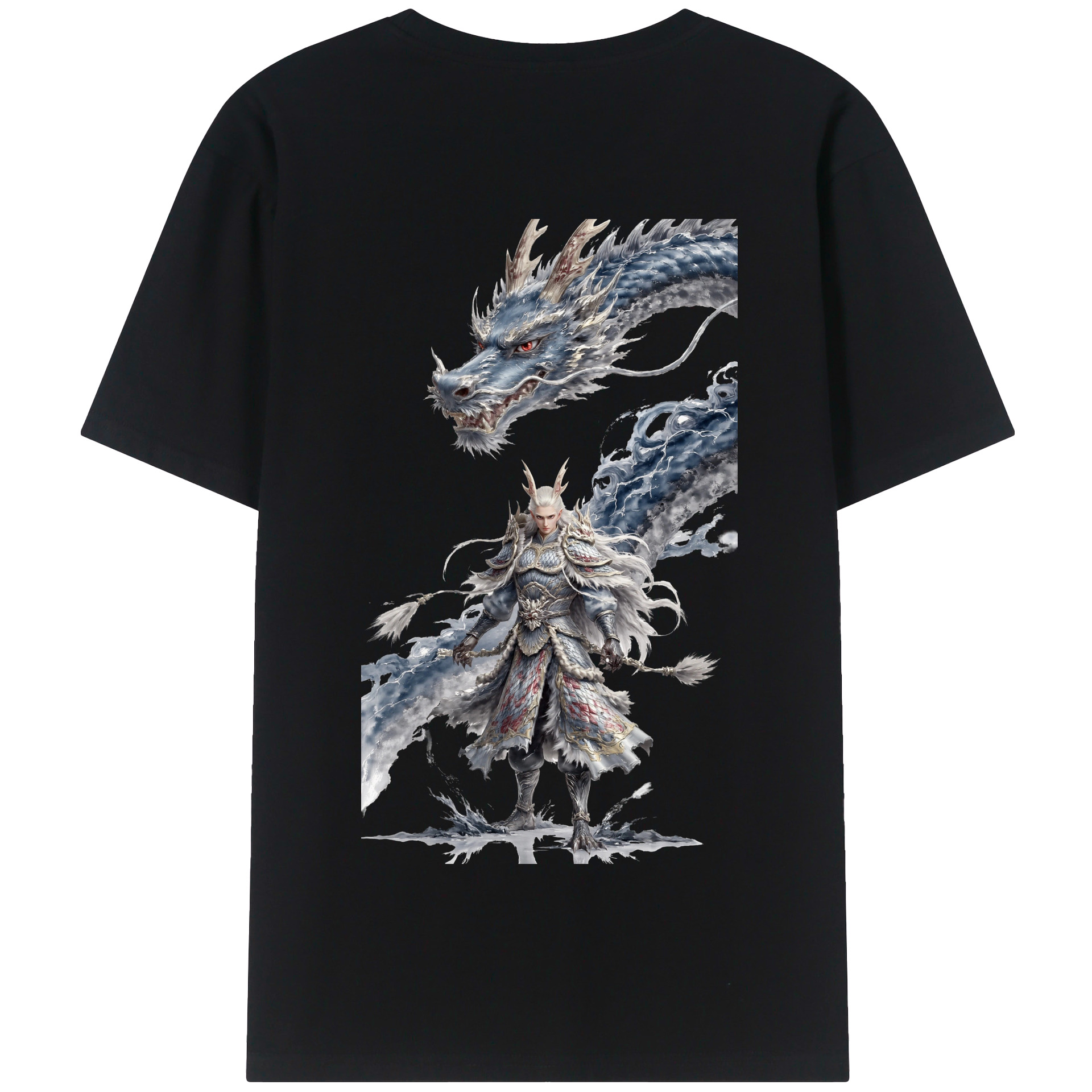 （画像用） Ne Zha 2 ナタ 魔童の大暴れ 綿100％半袖Tシャツ（背面プリント）