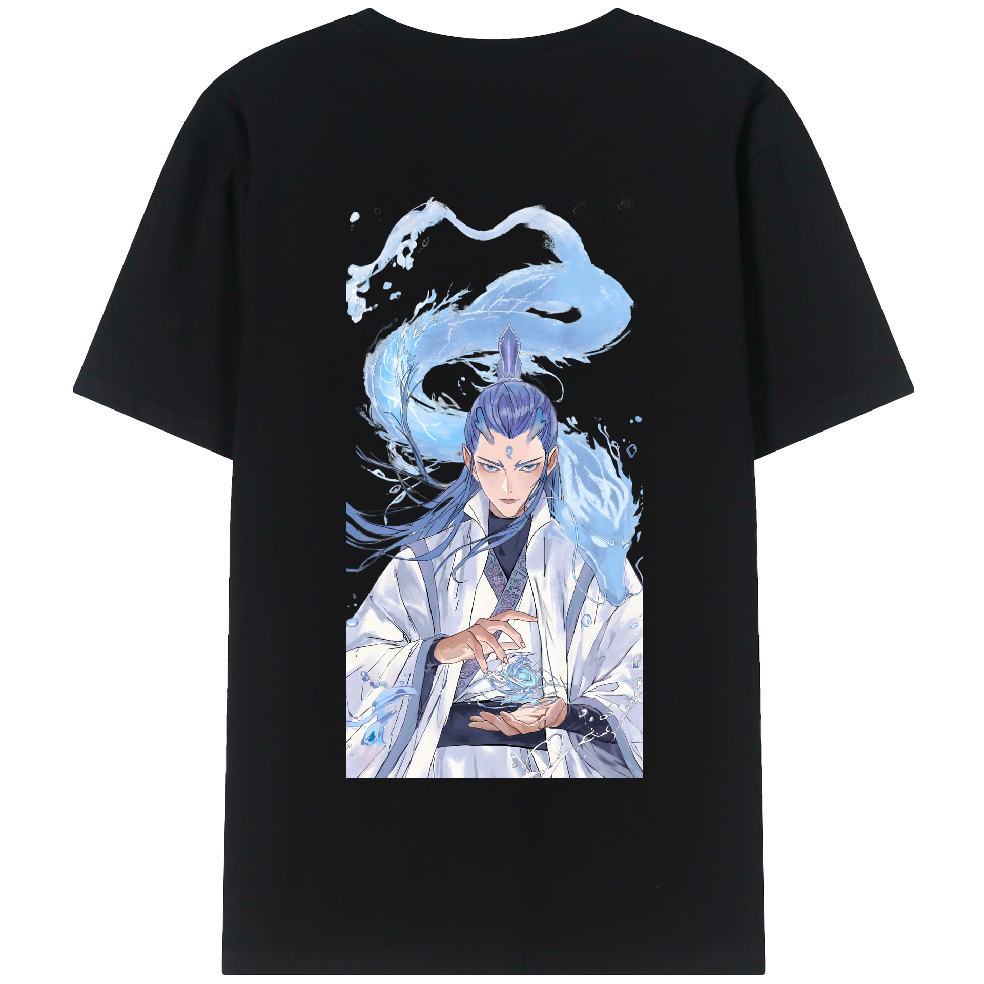 （画像用） Ne Zha 2 ナタ 魔童の大暴れ 綿100％半袖Tシャツ（背面プリント）
