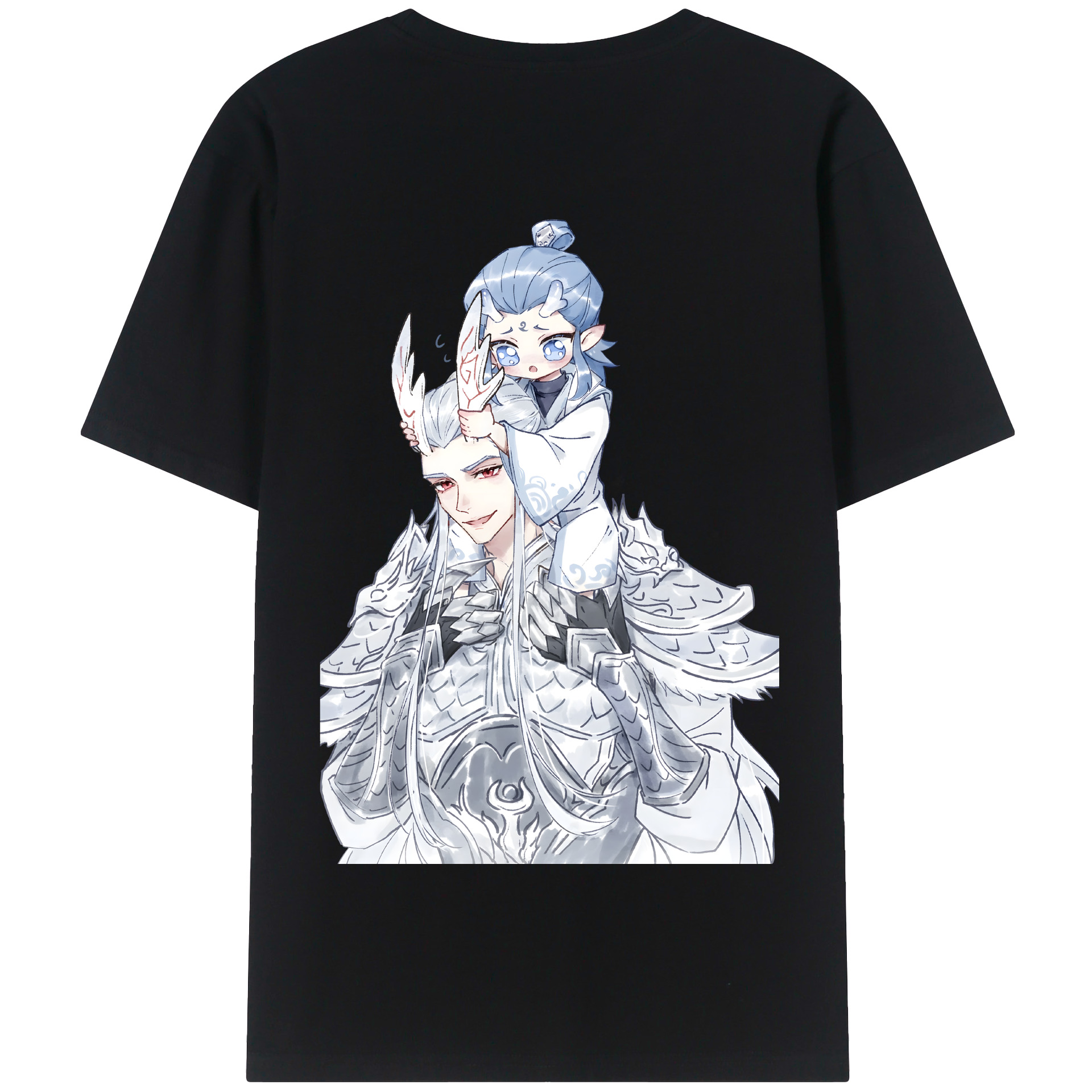 （画像用） Ne Zha 2 ナタ 魔童の大暴れ 綿100％半袖Tシャツ（背面プリント）