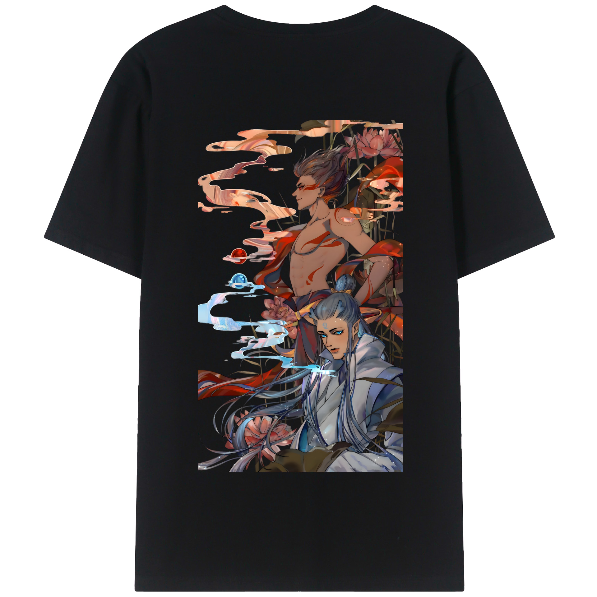 （画像用） Ne Zha 2 ナタ 魔童の大暴れ 綿100％半袖Tシャツ（背面プリント）