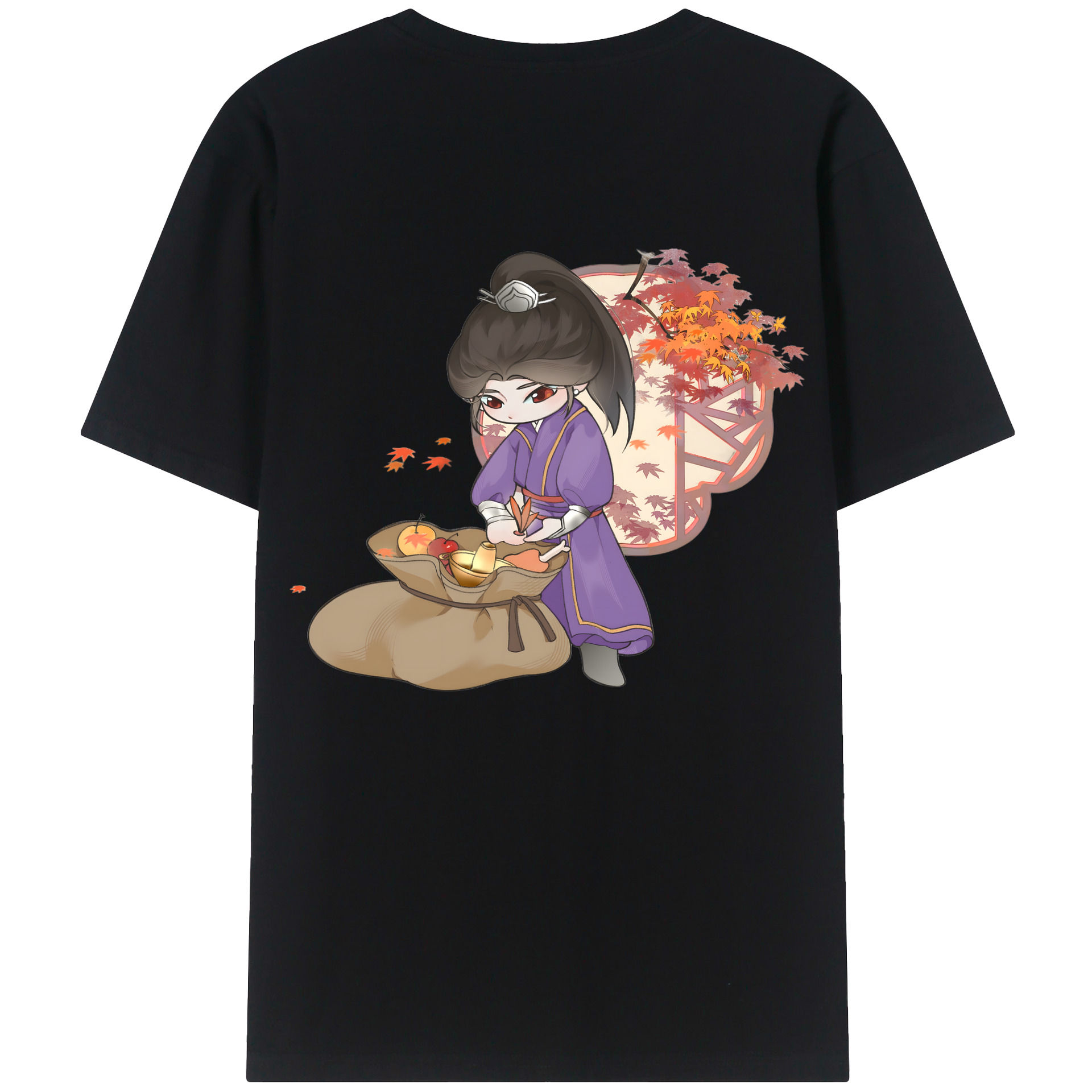 （画像用） Ne Zha 2 ナタ 魔童の大暴れ 綿100％半袖Tシャツ（背面プリント）