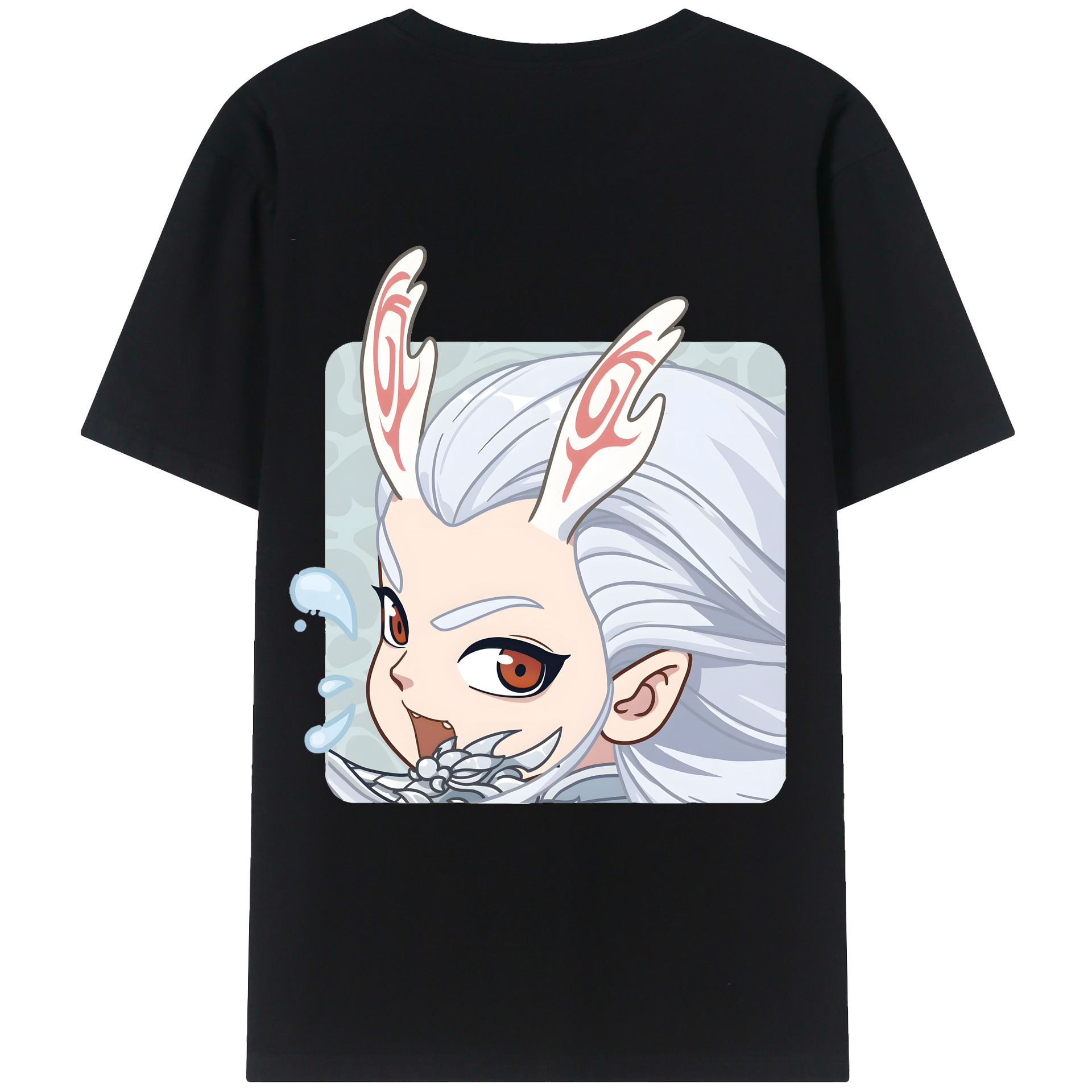 （画像用） Ne Zha 2 ナタ 魔童の大暴れ 綿100％半袖Tシャツ（背面プリント）