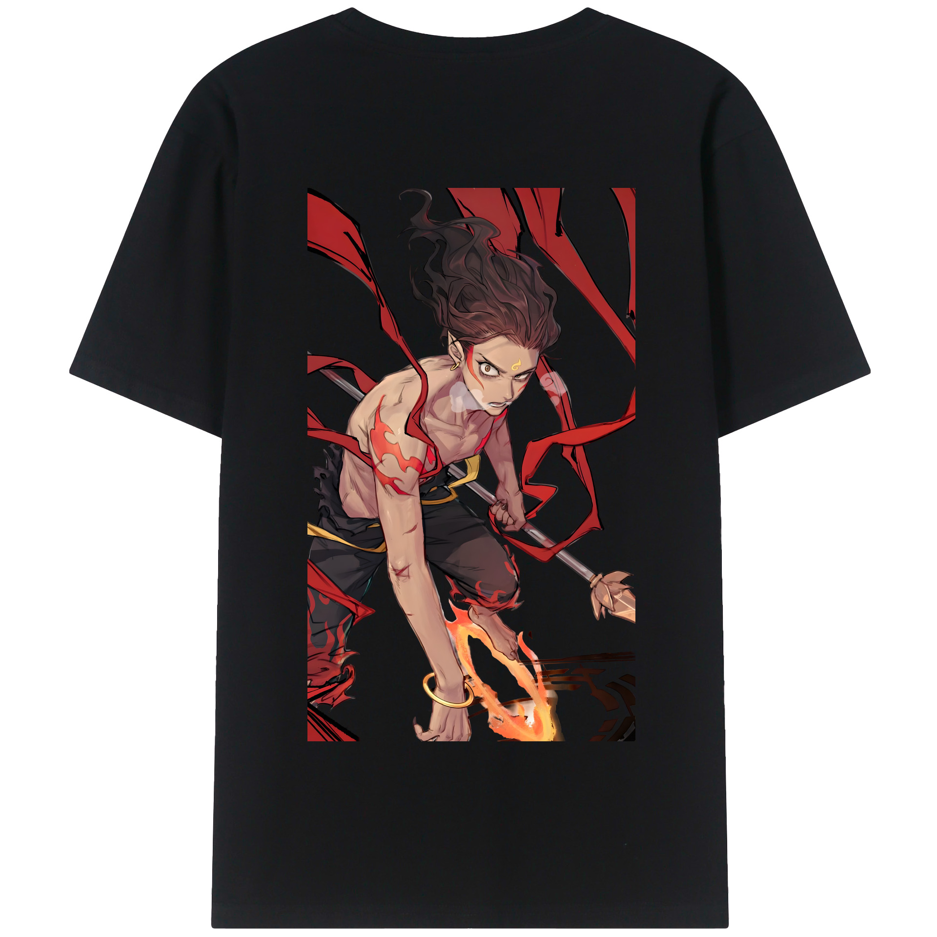 （画像用） Ne Zha 2 ナタ 魔童の大暴れ 綿100％半袖Tシャツ（背面プリント）