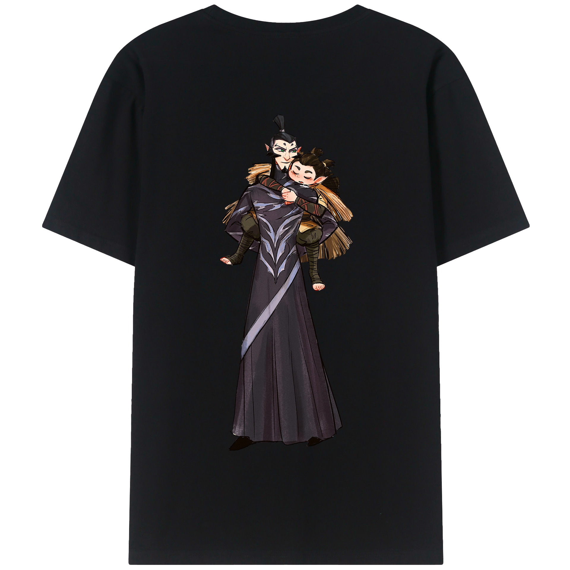 （画像用） Ne Zha 2 ナタ 魔童の大暴れ 綿100％半袖Tシャツ（背面プリント）