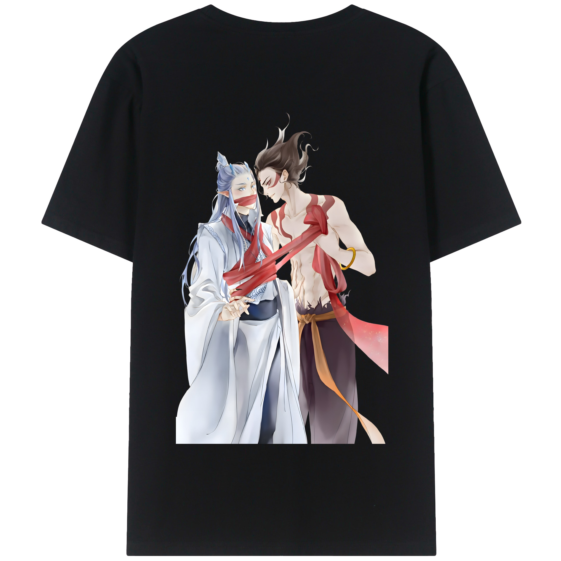 （画像用） Ne Zha 2 ナタ 魔童の大暴れ 綿100％半袖Tシャツ（背面プリント）