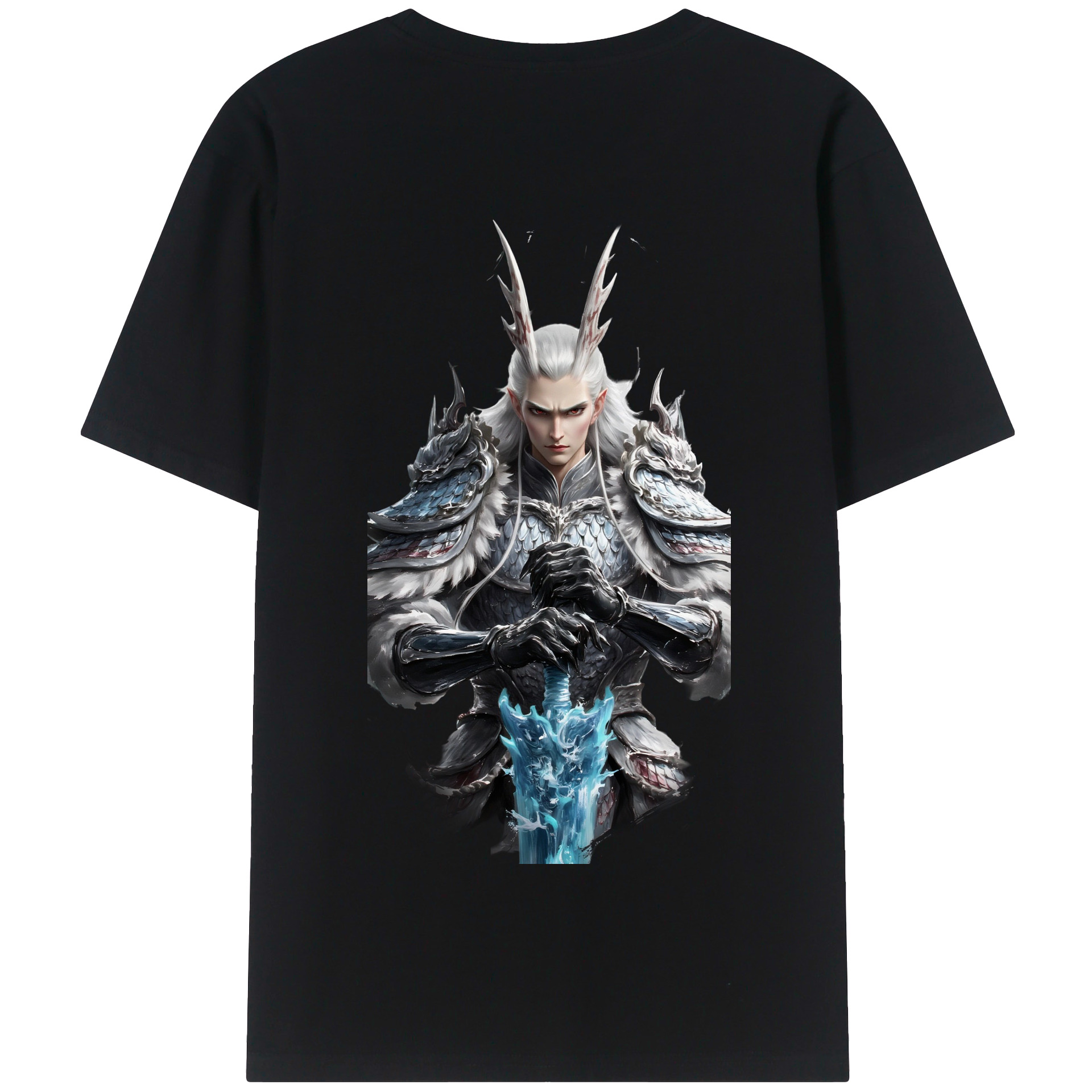 （画像用） Ne Zha 2 ナタ 魔童の大暴れ 綿100％半袖Tシャツ（背面プリント）