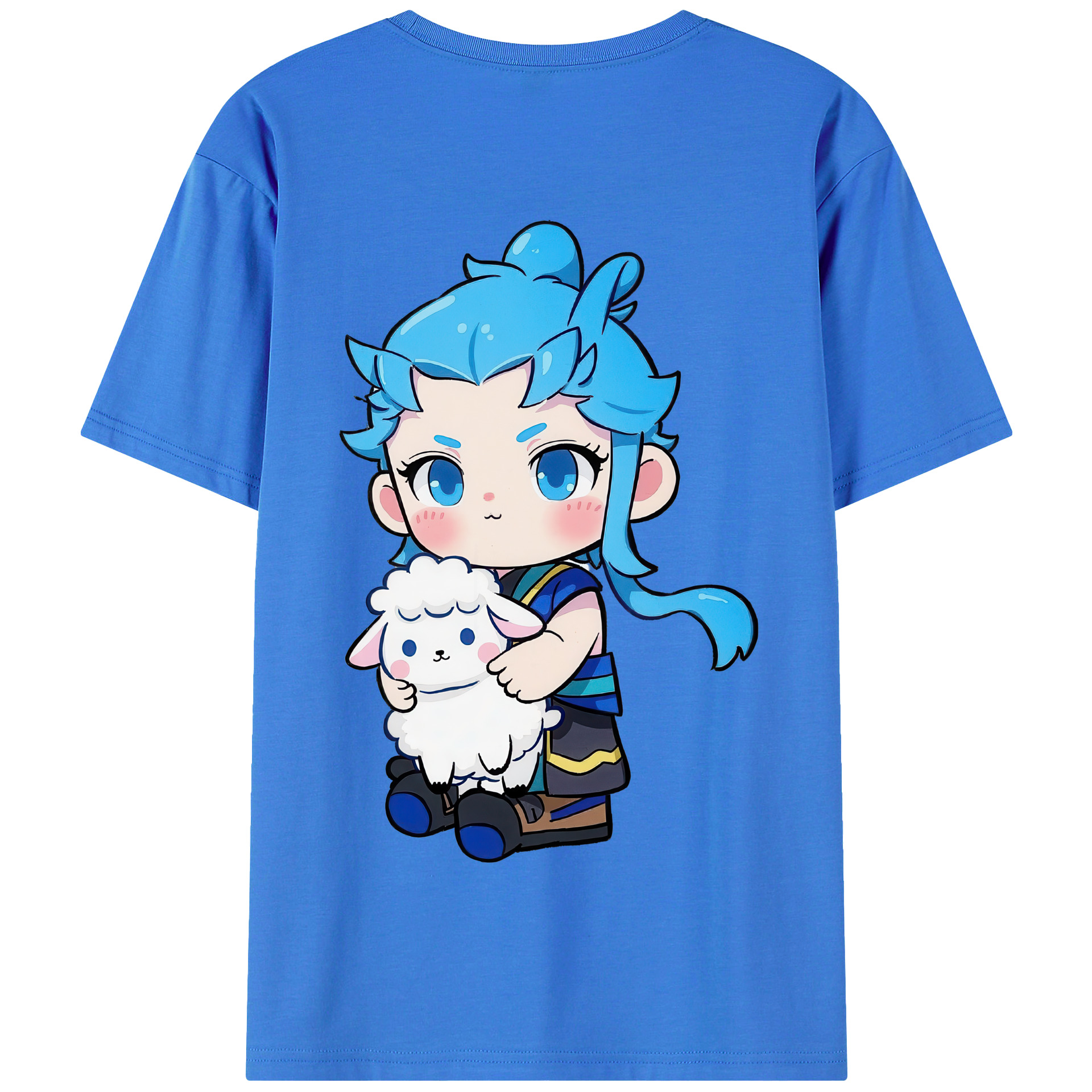 （画像用） Ne Zha 2 ナタ 魔童の大暴れ 綿100％半袖Tシャツ（背面プリント）