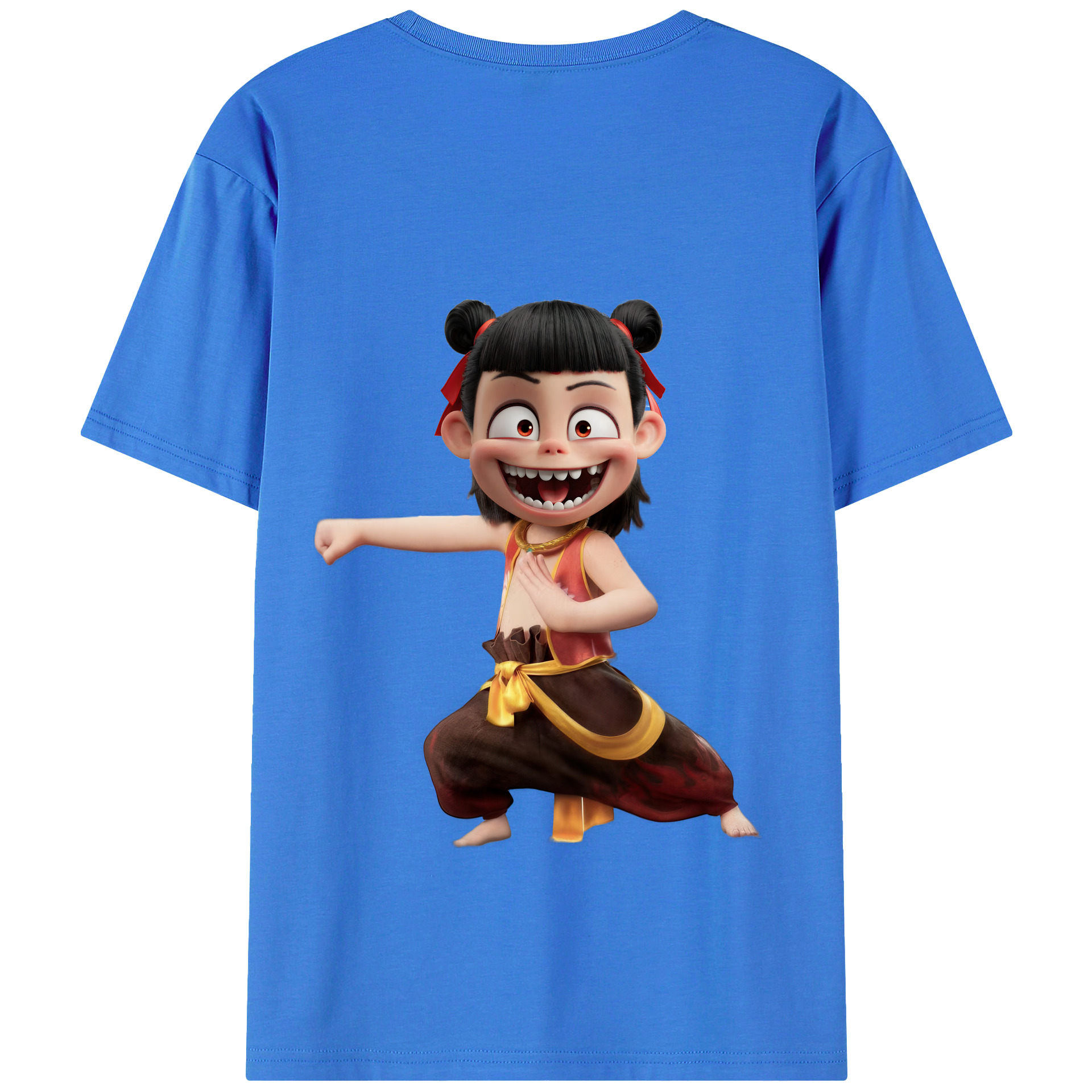 （画像用） Ne Zha 2 ナタ 魔童の大暴れ 綿100％半袖Tシャツ（背面プリント）