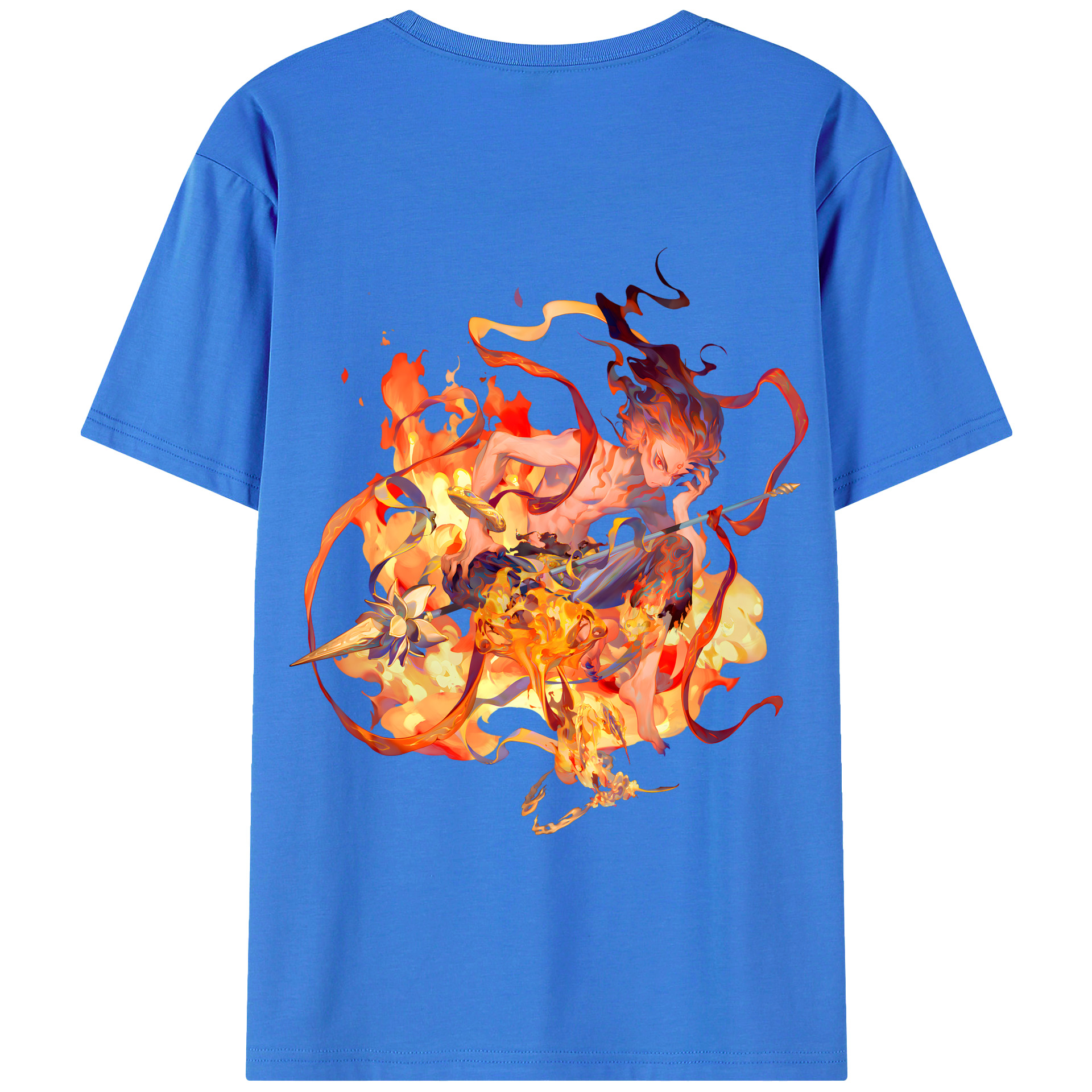 （画像用） Ne Zha 2 ナタ 魔童の大暴れ 綿100％半袖Tシャツ（背面プリント）