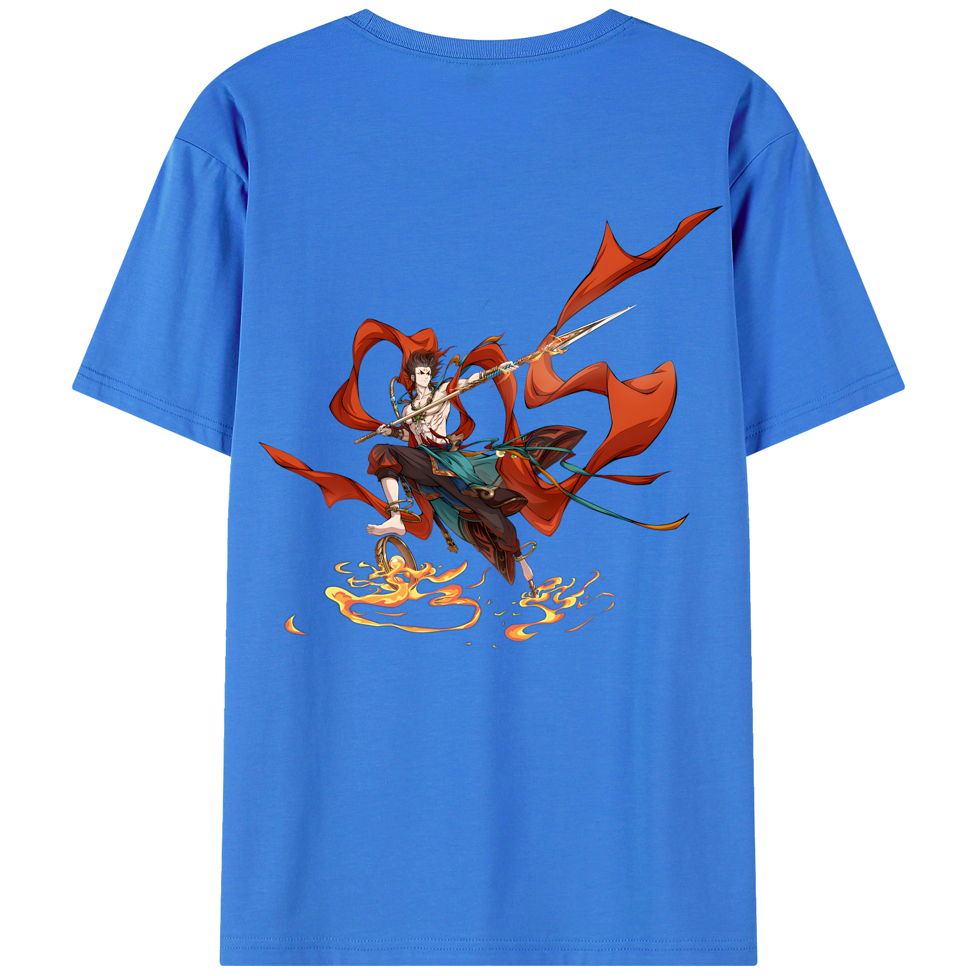 （画像用） Ne Zha 2 ナタ 魔童の大暴れ 綿100％半袖Tシャツ（背面プリント）