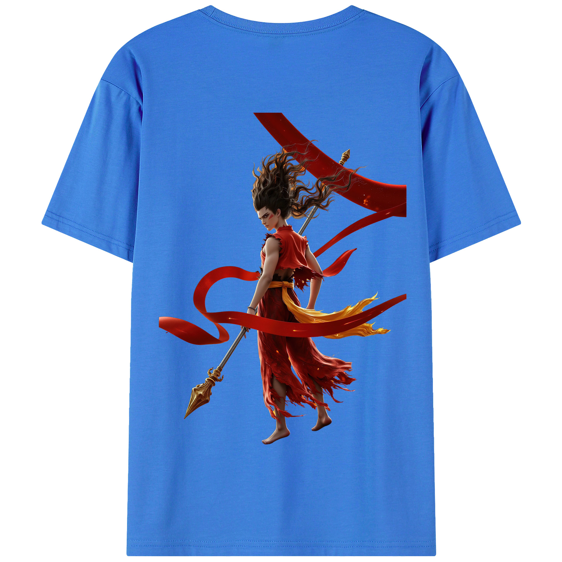 （画像用） Ne Zha 2 ナタ 魔童の大暴れ 綿100％半袖Tシャツ（背面プリント）