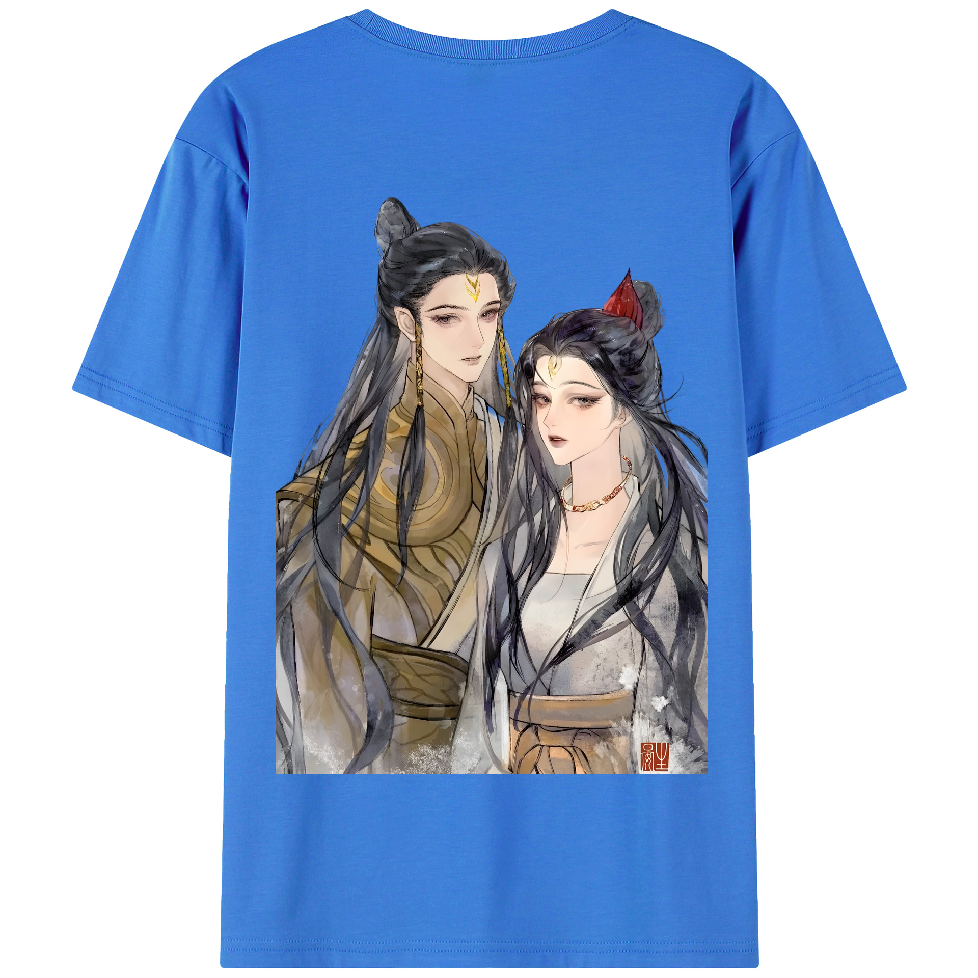 （画像用） Ne Zha 2 ナタ 魔童の大暴れ 綿100％半袖Tシャツ（背面プリント）