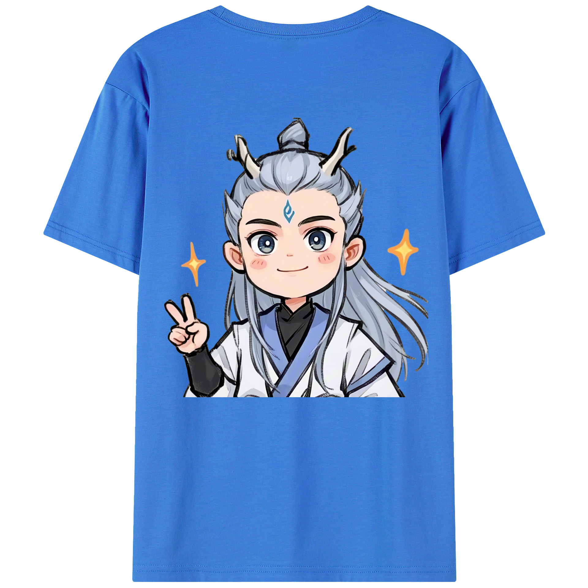 （画像用） Ne Zha 2 ナタ 魔童の大暴れ 綿100％半袖Tシャツ（背面プリント）