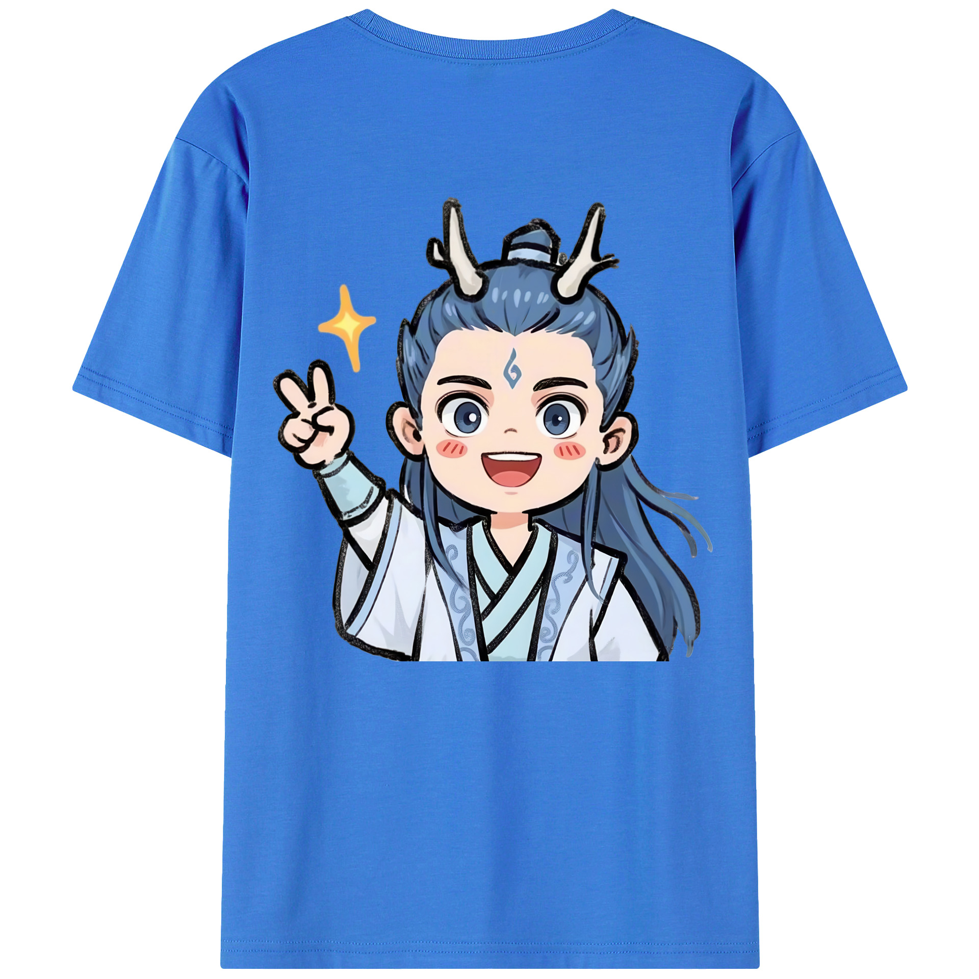 （画像用） Ne Zha 2 ナタ 魔童の大暴れ 綿100％半袖Tシャツ（背面プリント）