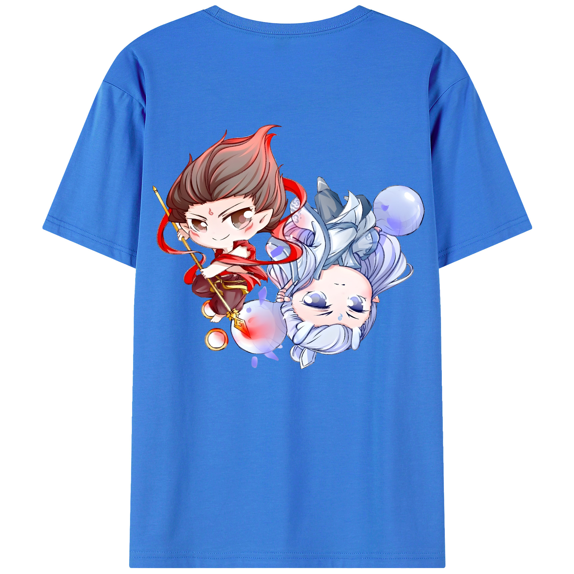 （画像用） Ne Zha 2 ナタ 魔童の大暴れ 綿100％半袖Tシャツ（背面プリント）