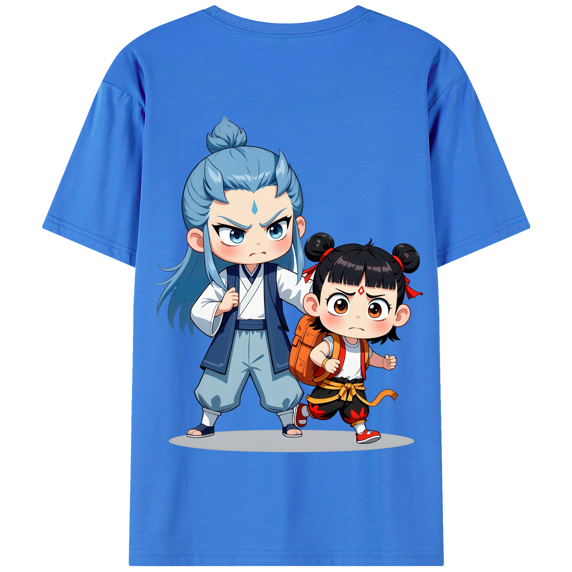 （画像用） Ne Zha 2 ナタ 魔童の大暴れ 綿100％半袖Tシャツ（背面プリント）