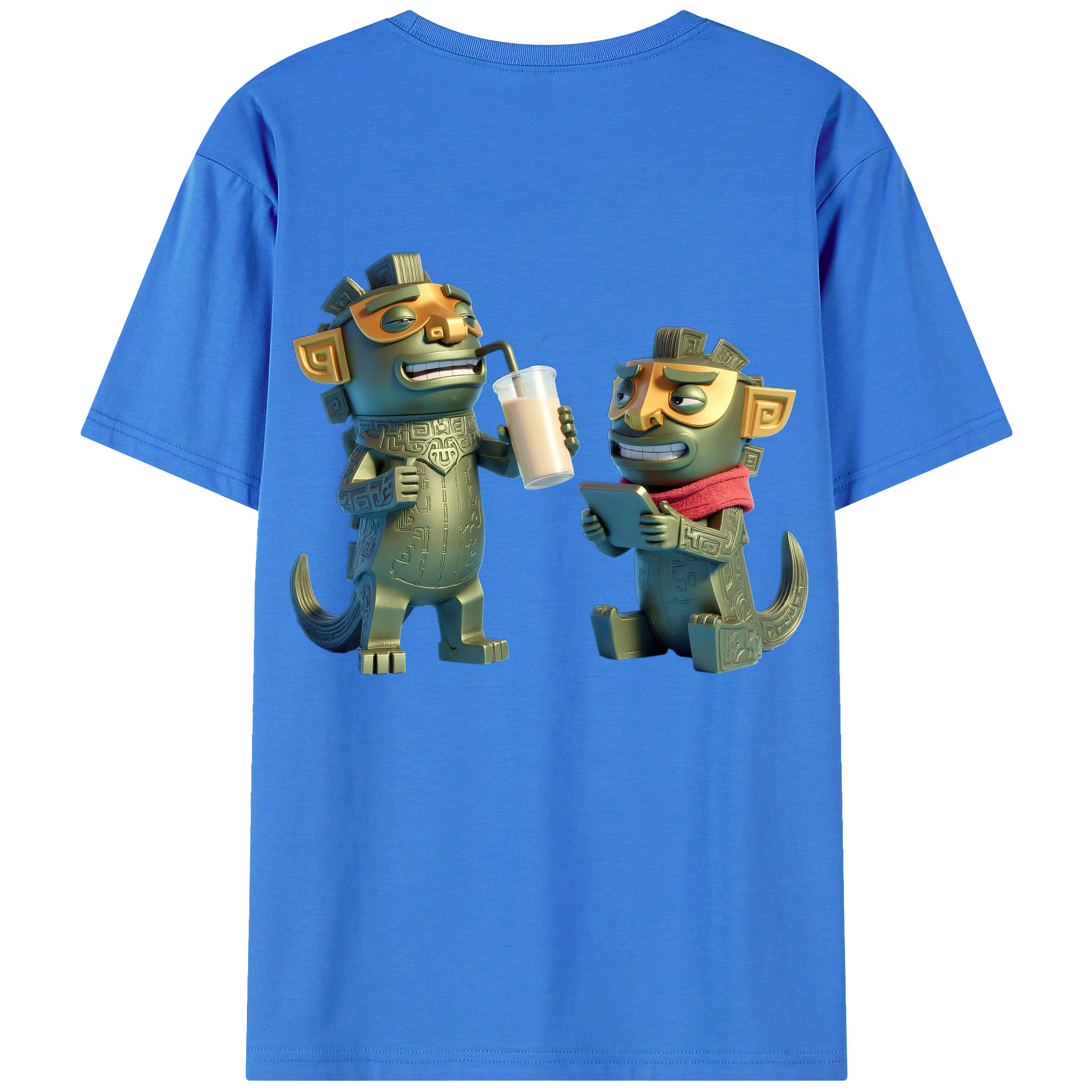 （画像用） Ne Zha 2 ナタ 魔童の大暴れ 綿100％半袖Tシャツ（背面プリント）