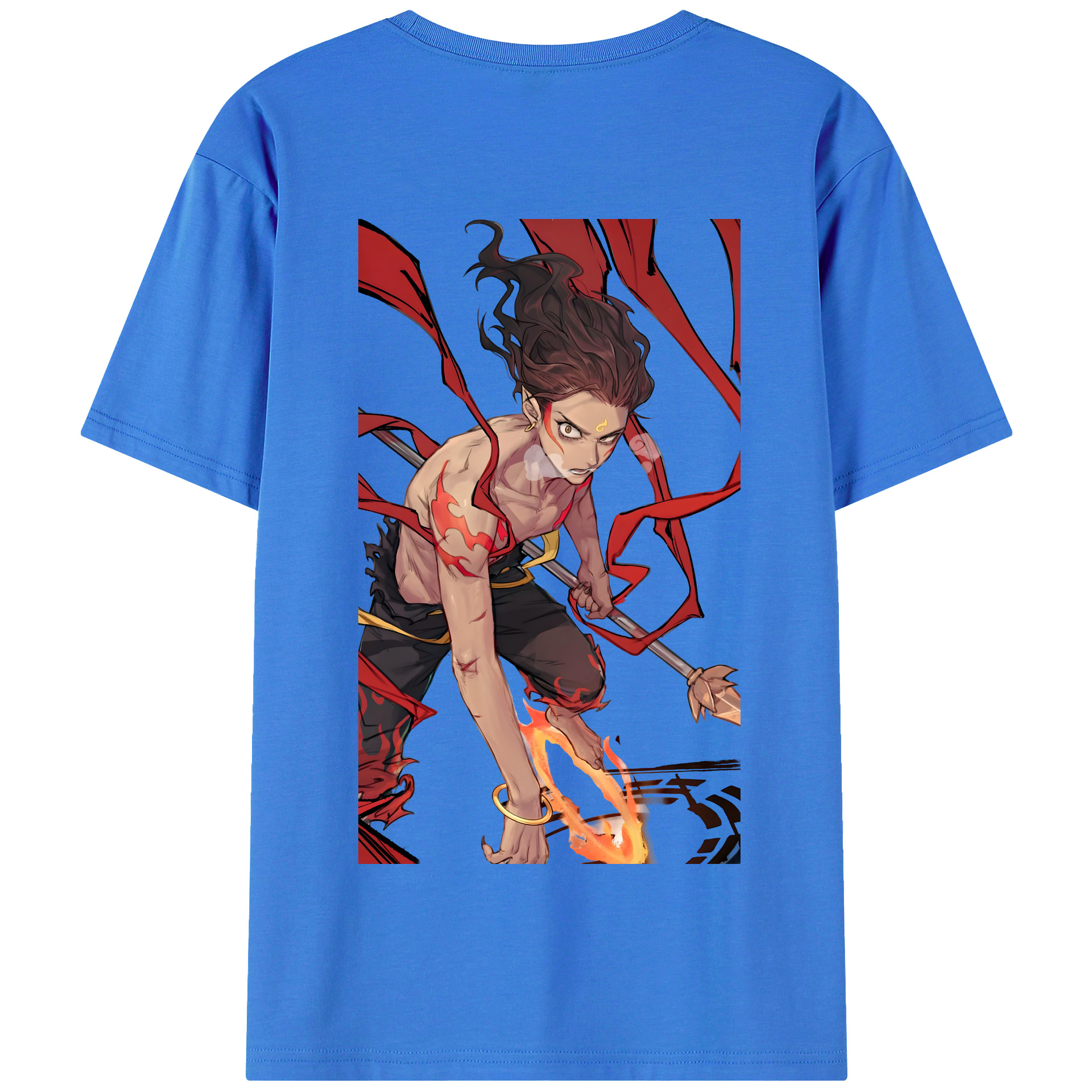 （画像用） Ne Zha 2 ナタ 魔童の大暴れ 綿100％半袖Tシャツ（背面プリント）