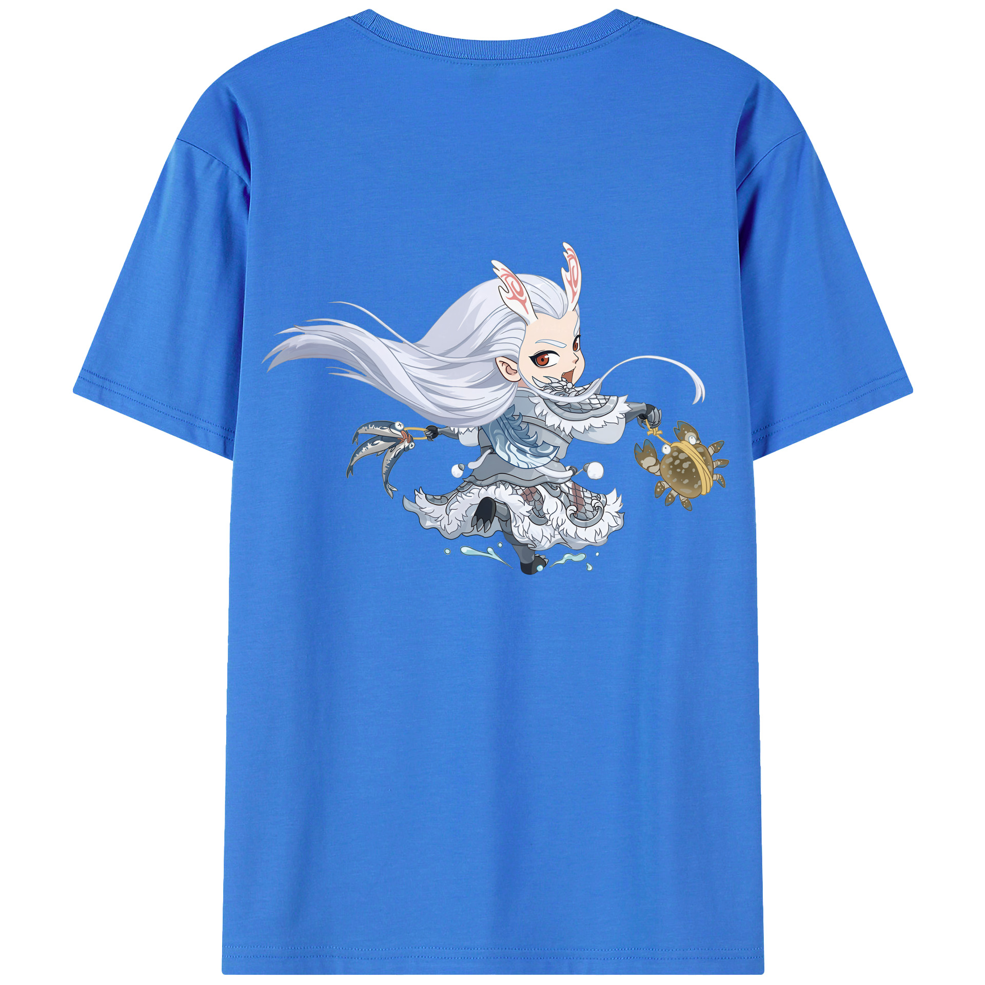 （画像用） Ne Zha 2 ナタ 魔童の大暴れ 綿100％半袖Tシャツ（背面プリント）