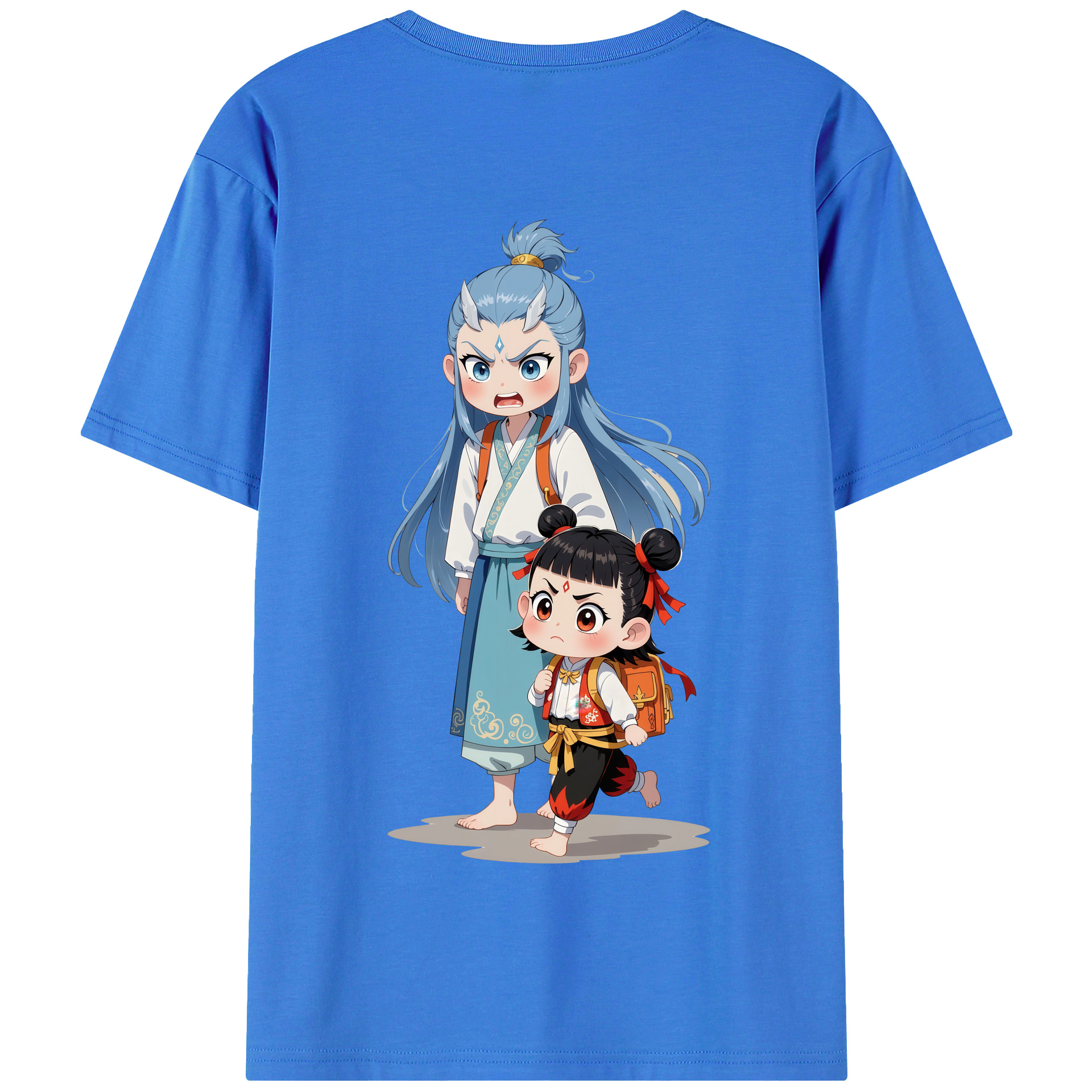 （画像用） Ne Zha 2 ナタ 魔童の大暴れ 綿100％半袖Tシャツ（背面プリント）