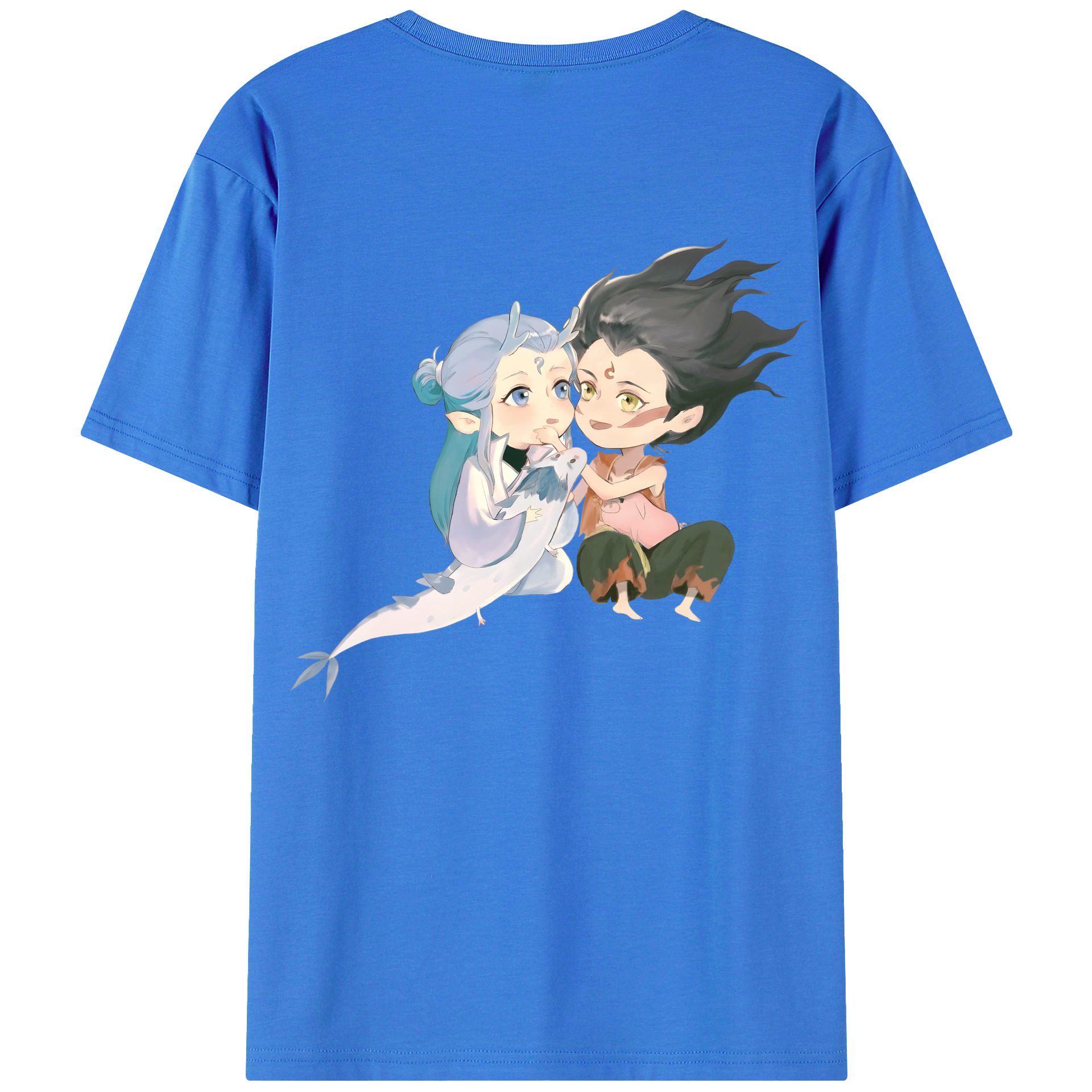 （画像用） Ne Zha 2 ナタ 魔童の大暴れ 綿100％半袖Tシャツ（背面プリント）