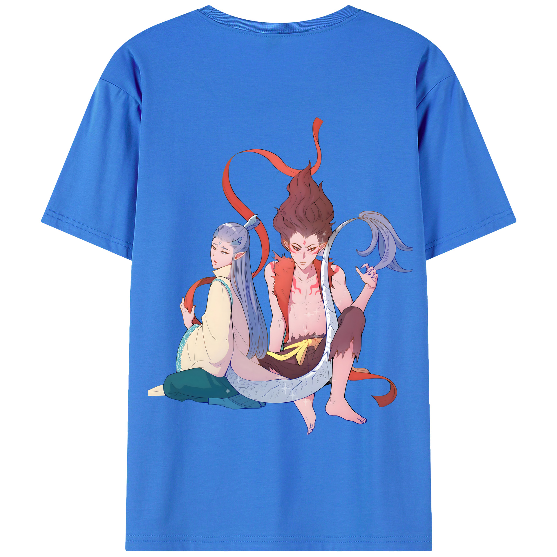 （画像用） Ne Zha 2 ナタ 魔童の大暴れ 綿100％半袖Tシャツ（背面プリント）
