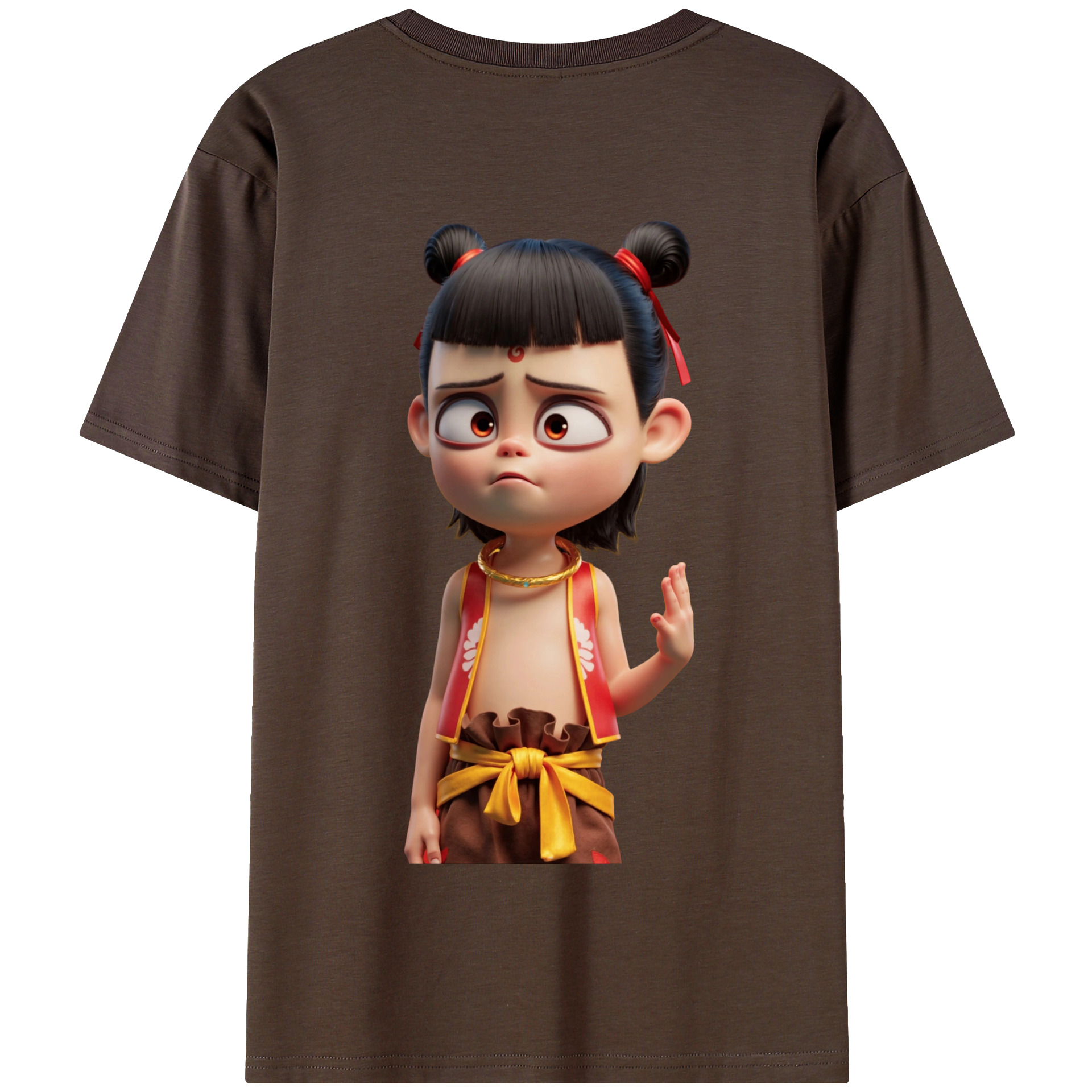 （画像用） Ne Zha 2 ナタ 魔童の大暴れ 綿100％半袖Tシャツ（背面プリント）