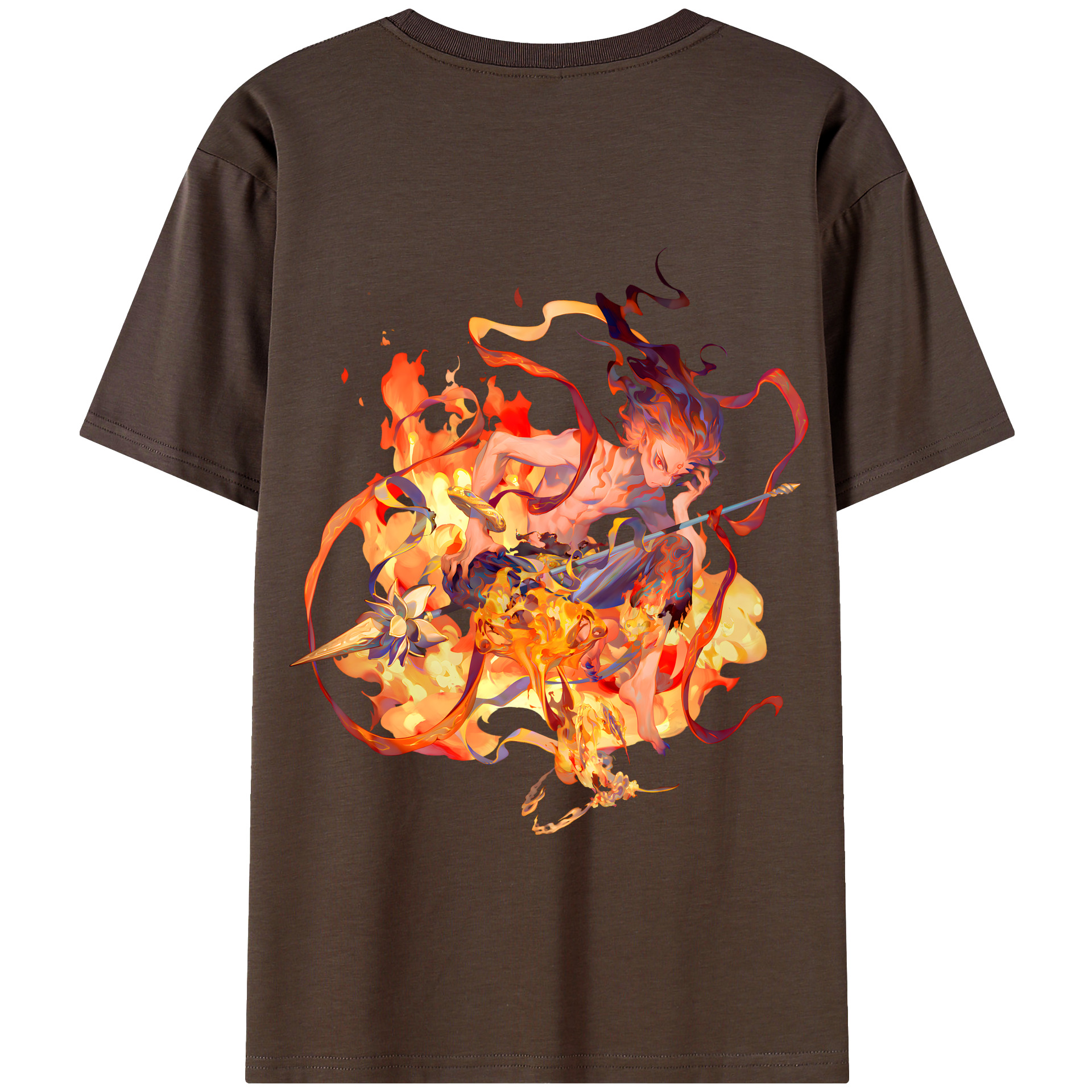 （画像用） Ne Zha 2 ナタ 魔童の大暴れ 綿100％半袖Tシャツ（背面プリント）
