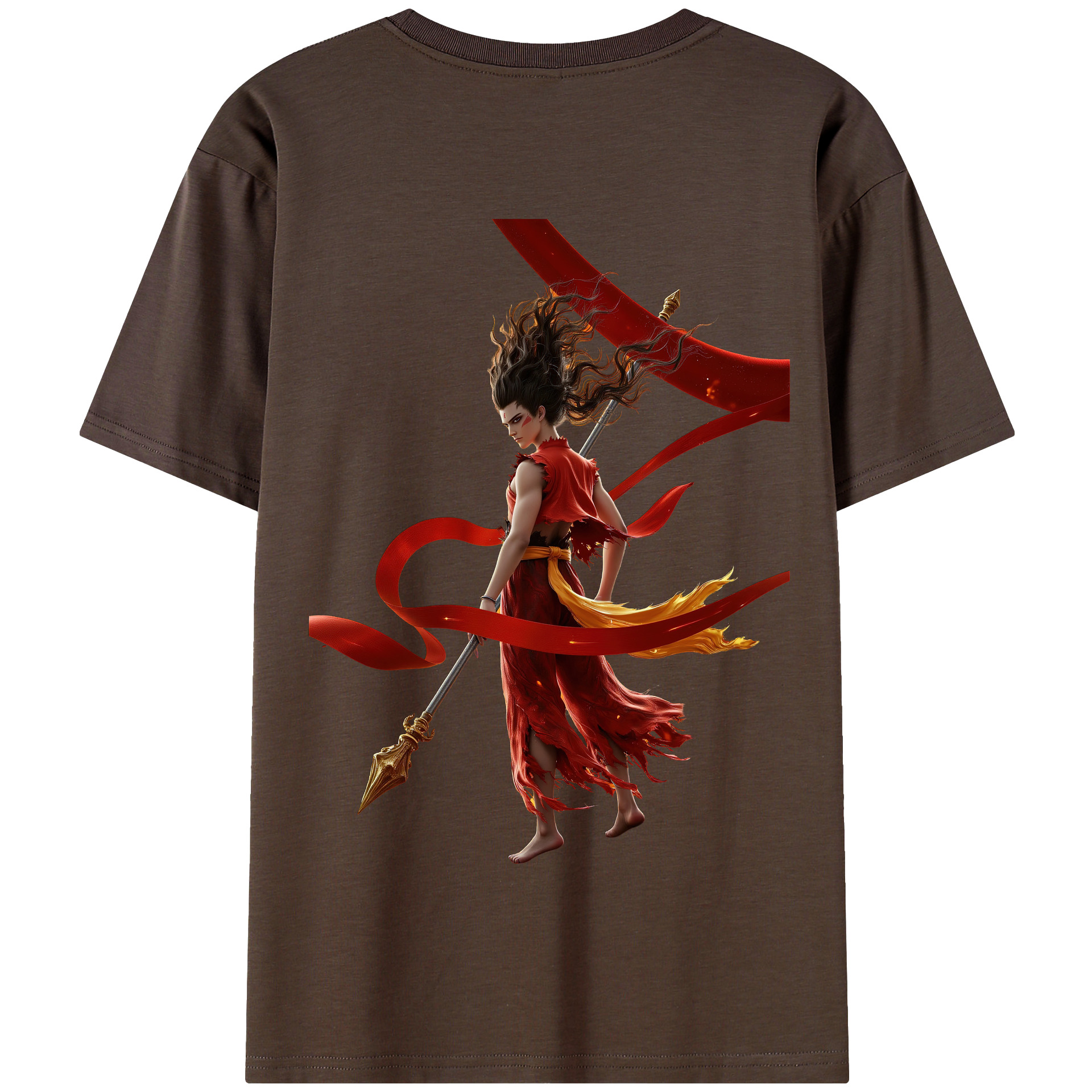 （画像用） Ne Zha 2 ナタ 魔童の大暴れ 綿100％半袖Tシャツ（背面プリント）