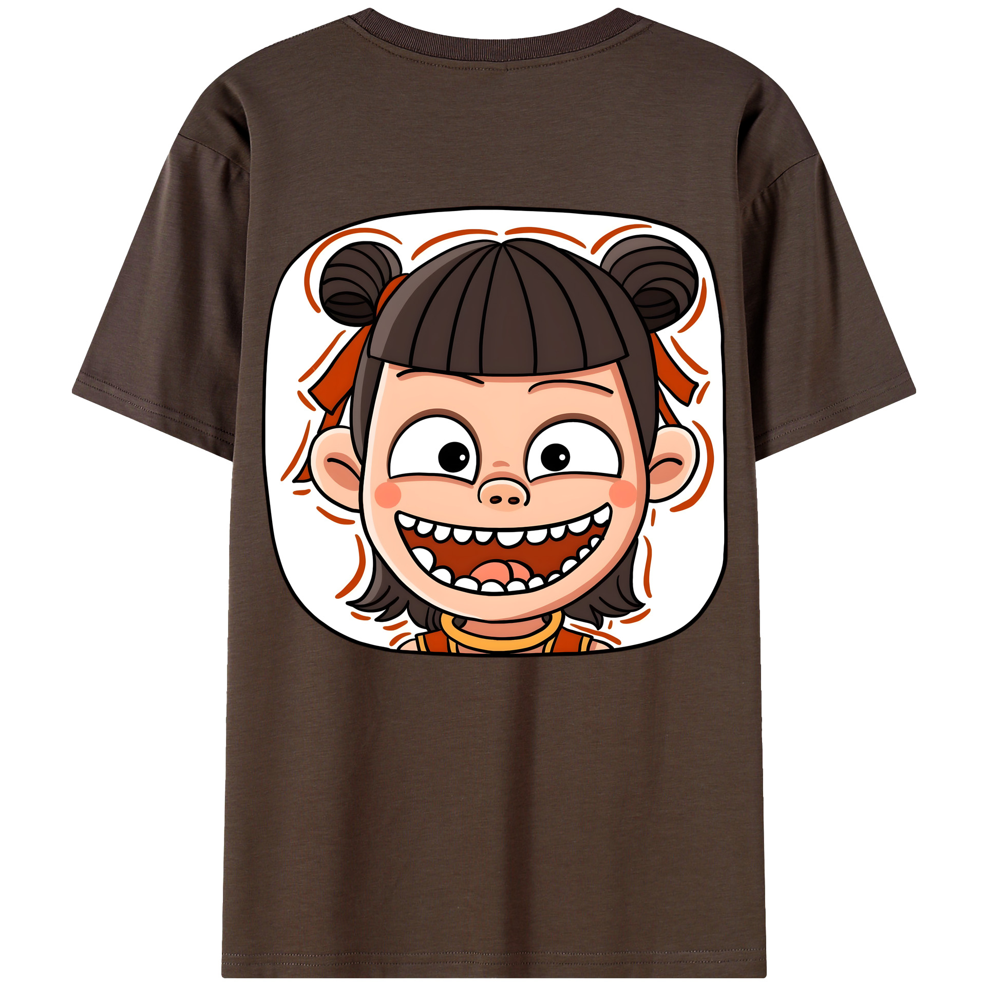 （画像用） Ne Zha 2 ナタ 魔童の大暴れ 綿100％半袖Tシャツ（背面プリント）