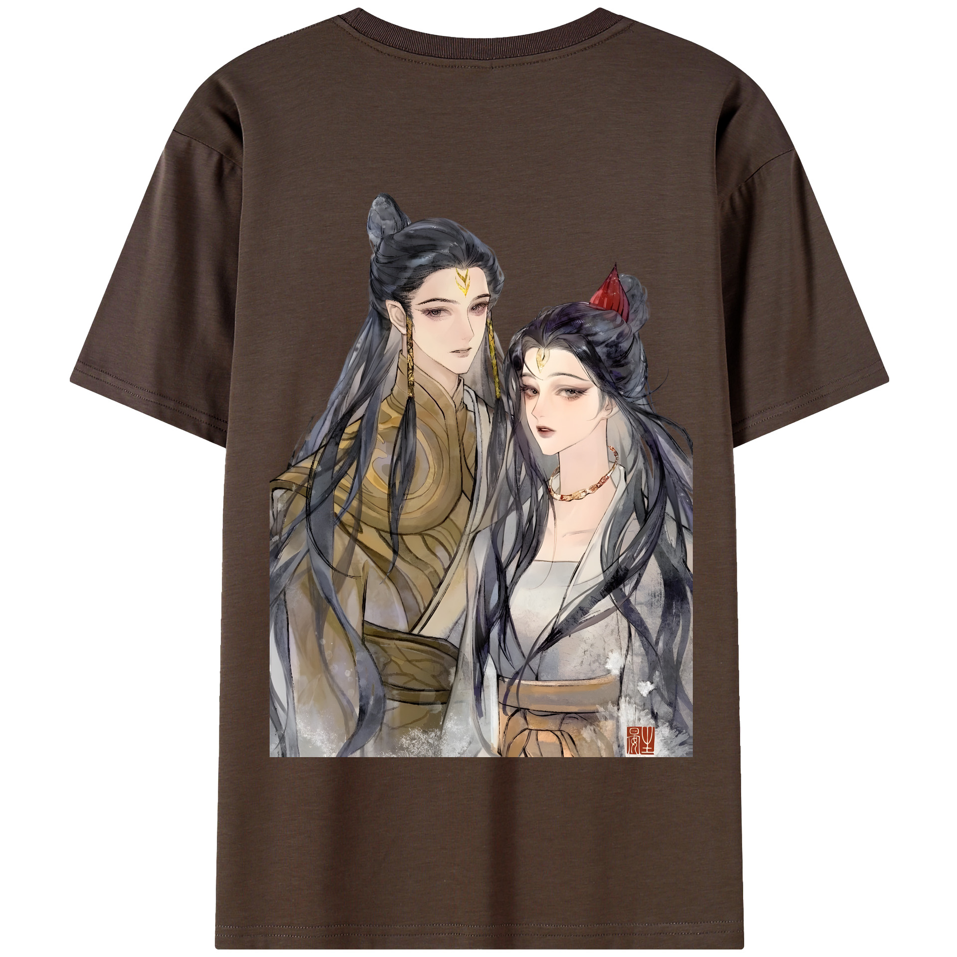 （画像用） Ne Zha 2 ナタ 魔童の大暴れ 綿100％半袖Tシャツ（背面プリント）