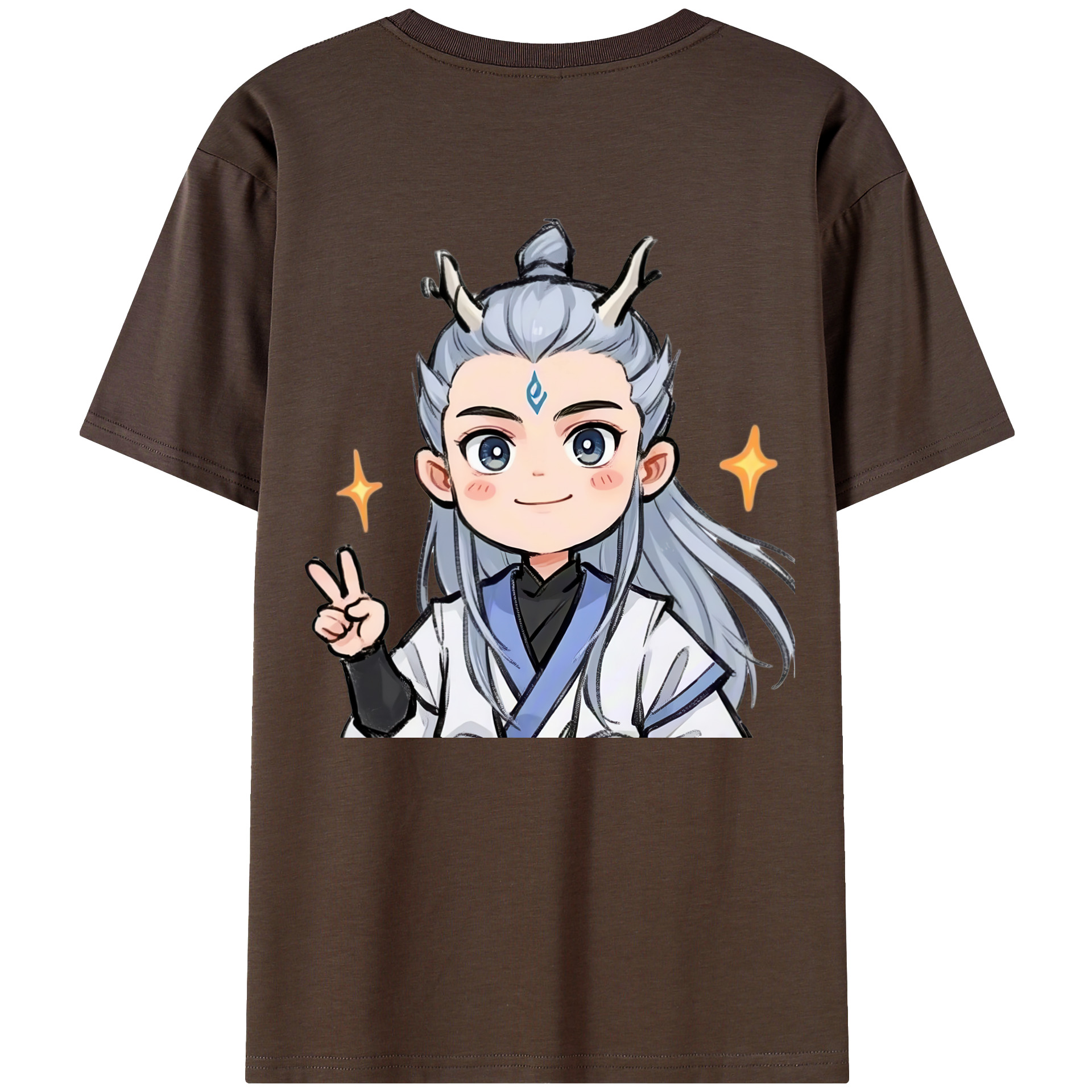 （画像用） Ne Zha 2 ナタ 魔童の大暴れ 綿100％半袖Tシャツ（背面プリント）