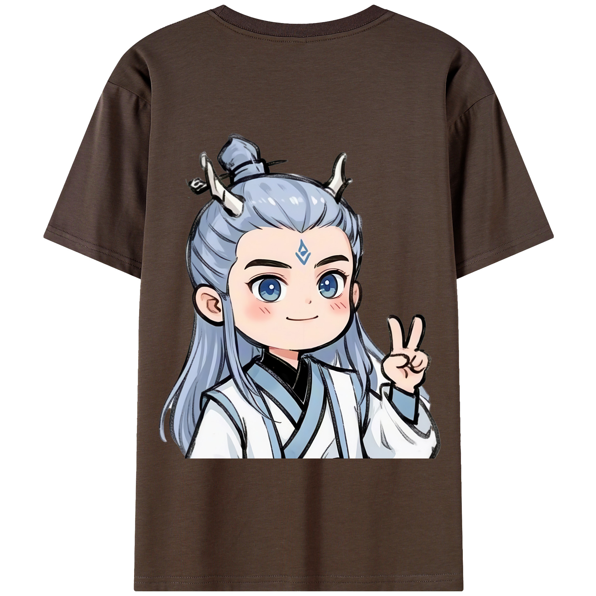 （画像用） Ne Zha 2 ナタ 魔童の大暴れ 綿100％半袖Tシャツ（背面プリント）