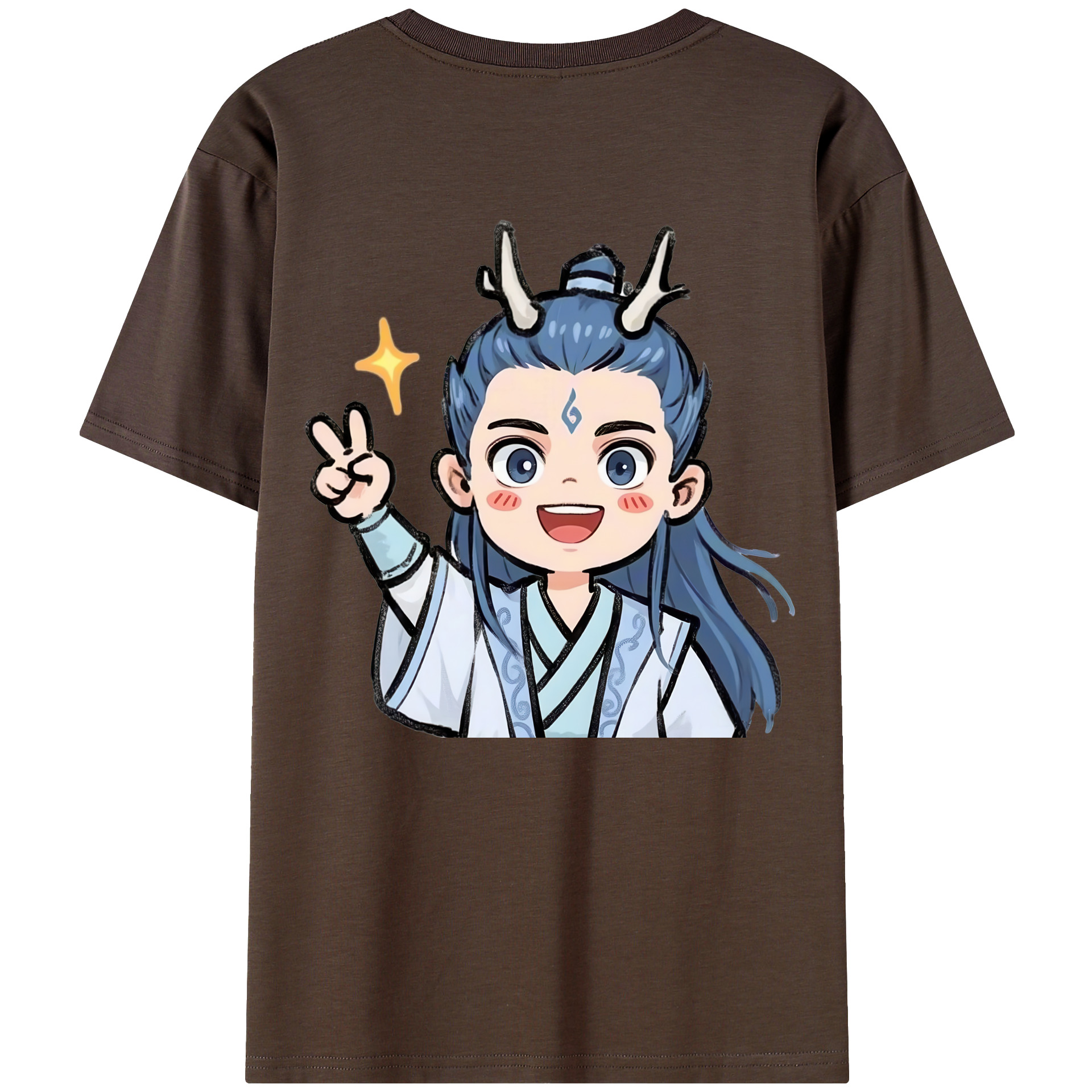 （画像用） Ne Zha 2 ナタ 魔童の大暴れ 綿100％半袖Tシャツ（背面プリント）