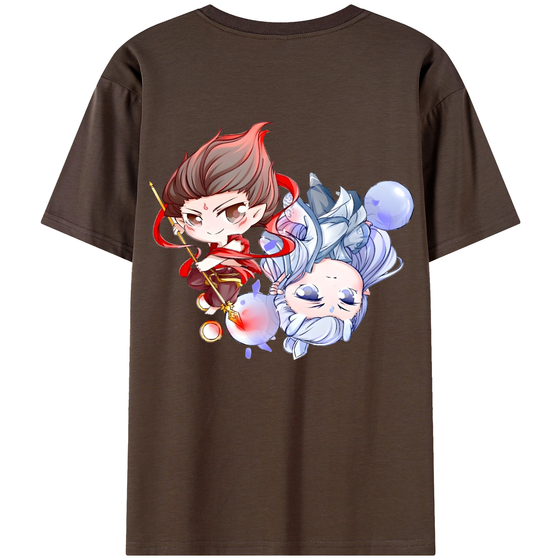 （画像用） Ne Zha 2 ナタ 魔童の大暴れ 綿100％半袖Tシャツ（背面プリント）