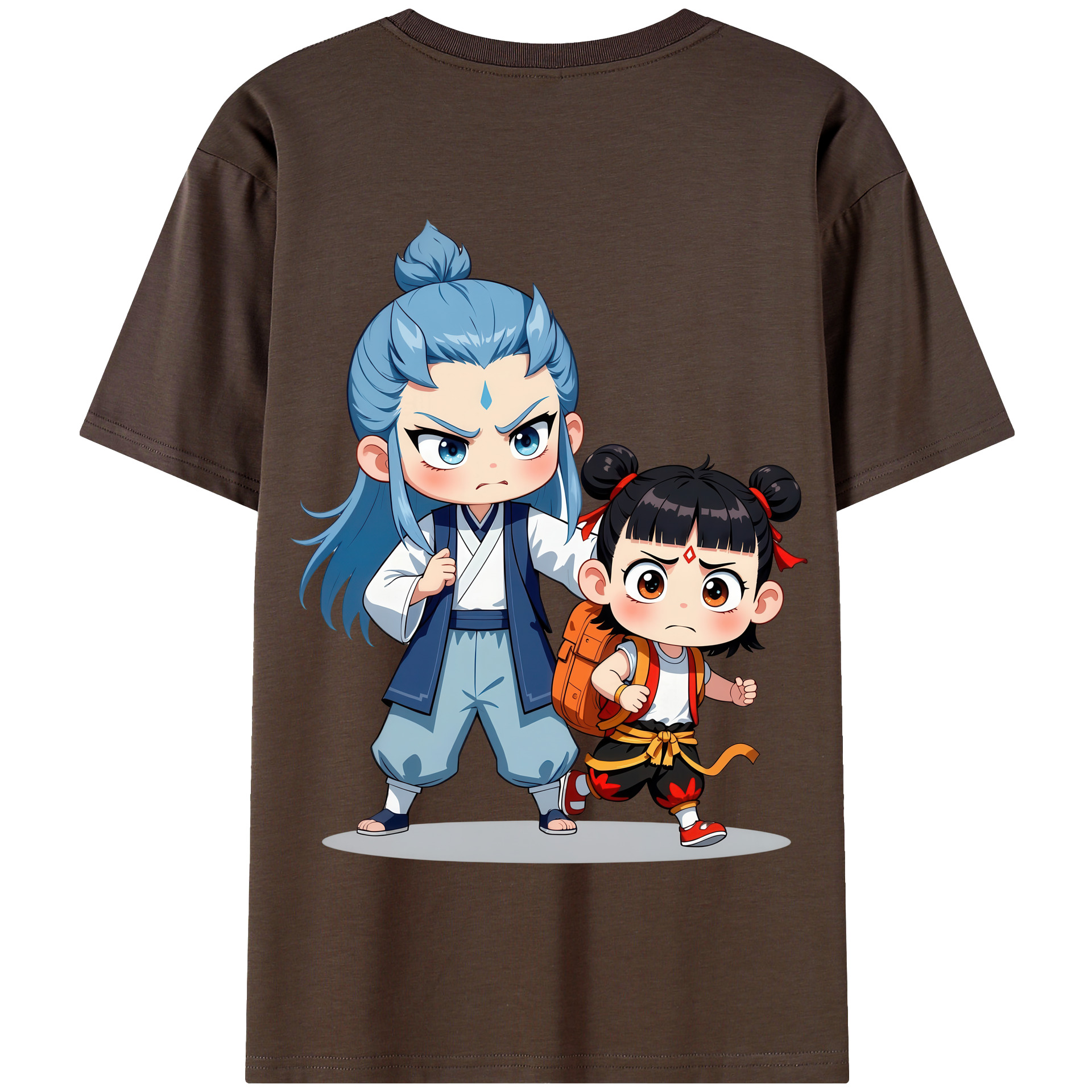 （画像用） Ne Zha 2 ナタ 魔童の大暴れ 綿100％半袖Tシャツ（背面プリント）