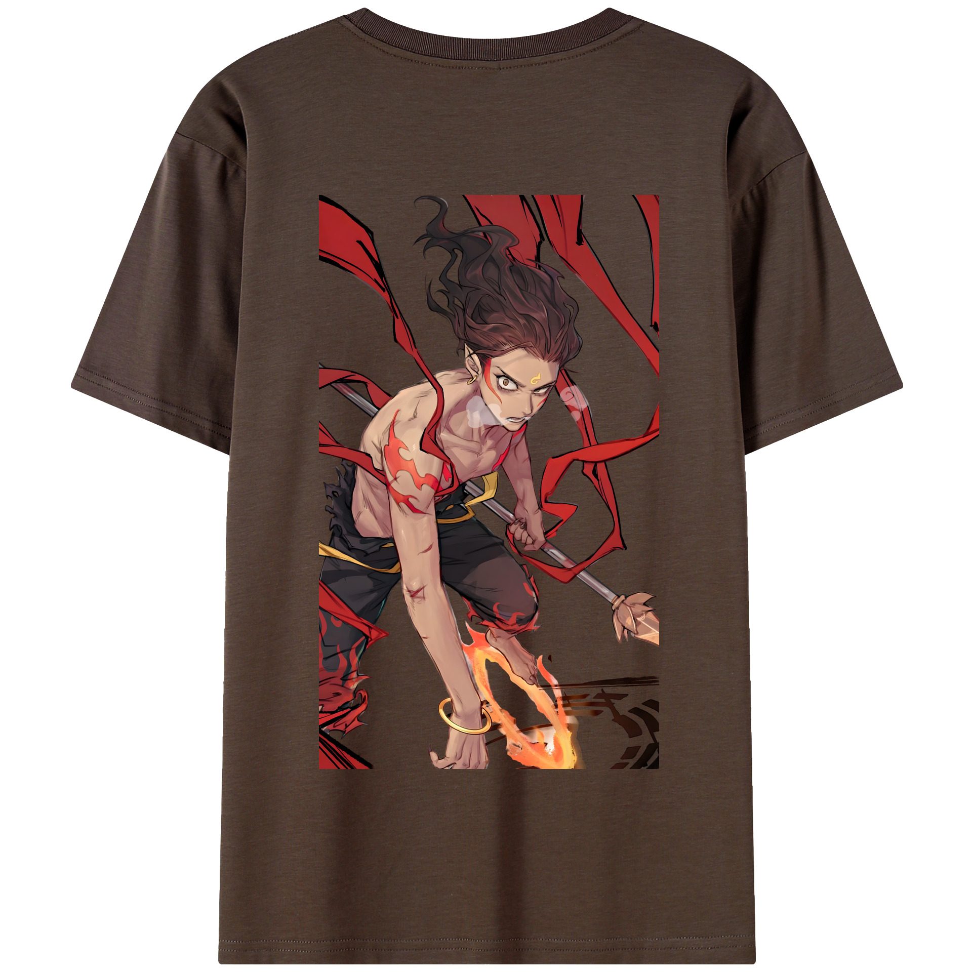 （画像用） Ne Zha 2 ナタ 魔童の大暴れ 綿100％半袖Tシャツ（背面プリント）