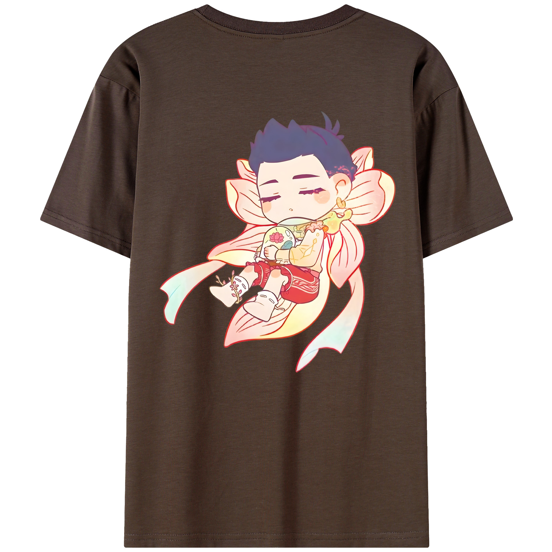 （画像用） Ne Zha 2 ナタ 魔童の大暴れ 綿100％半袖Tシャツ（背面プリント）