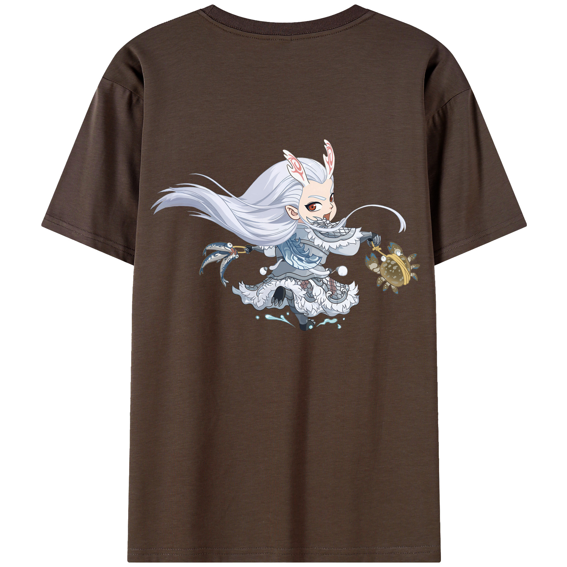 （画像用） Ne Zha 2 ナタ 魔童の大暴れ 綿100％半袖Tシャツ（背面プリント）