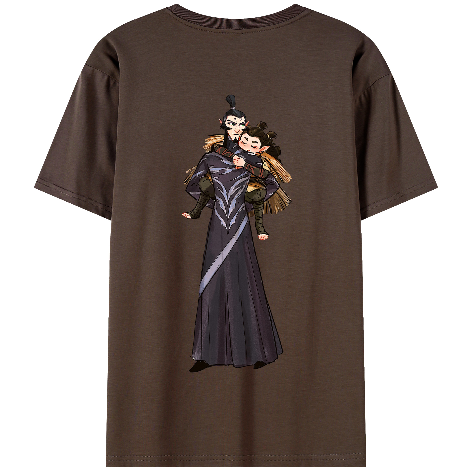（画像用） Ne Zha 2 ナタ 魔童の大暴れ 綿100％半袖Tシャツ（背面プリント）