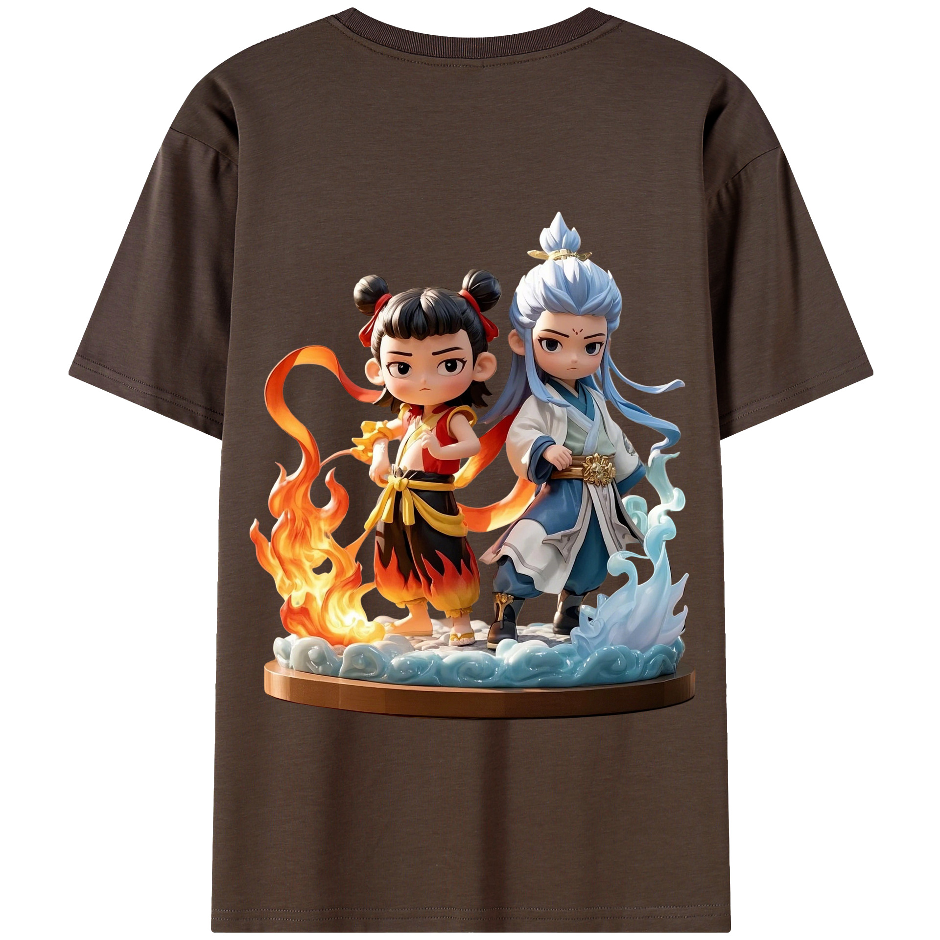 （画像用） Ne Zha 2 ナタ 魔童の大暴れ 綿100％半袖Tシャツ（背面プリント）