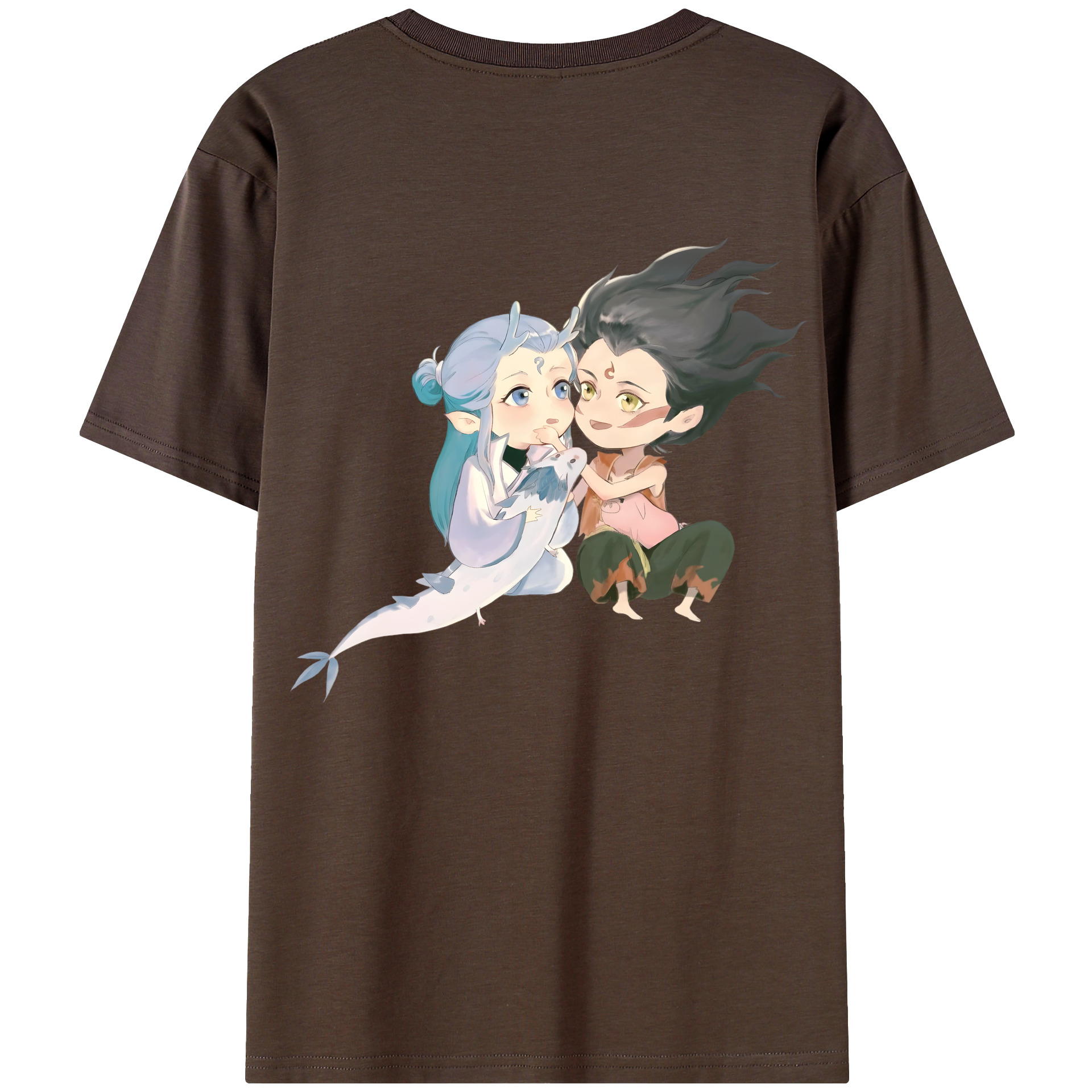 （画像用） Ne Zha 2 ナタ 魔童の大暴れ 綿100％半袖Tシャツ（背面プリント）