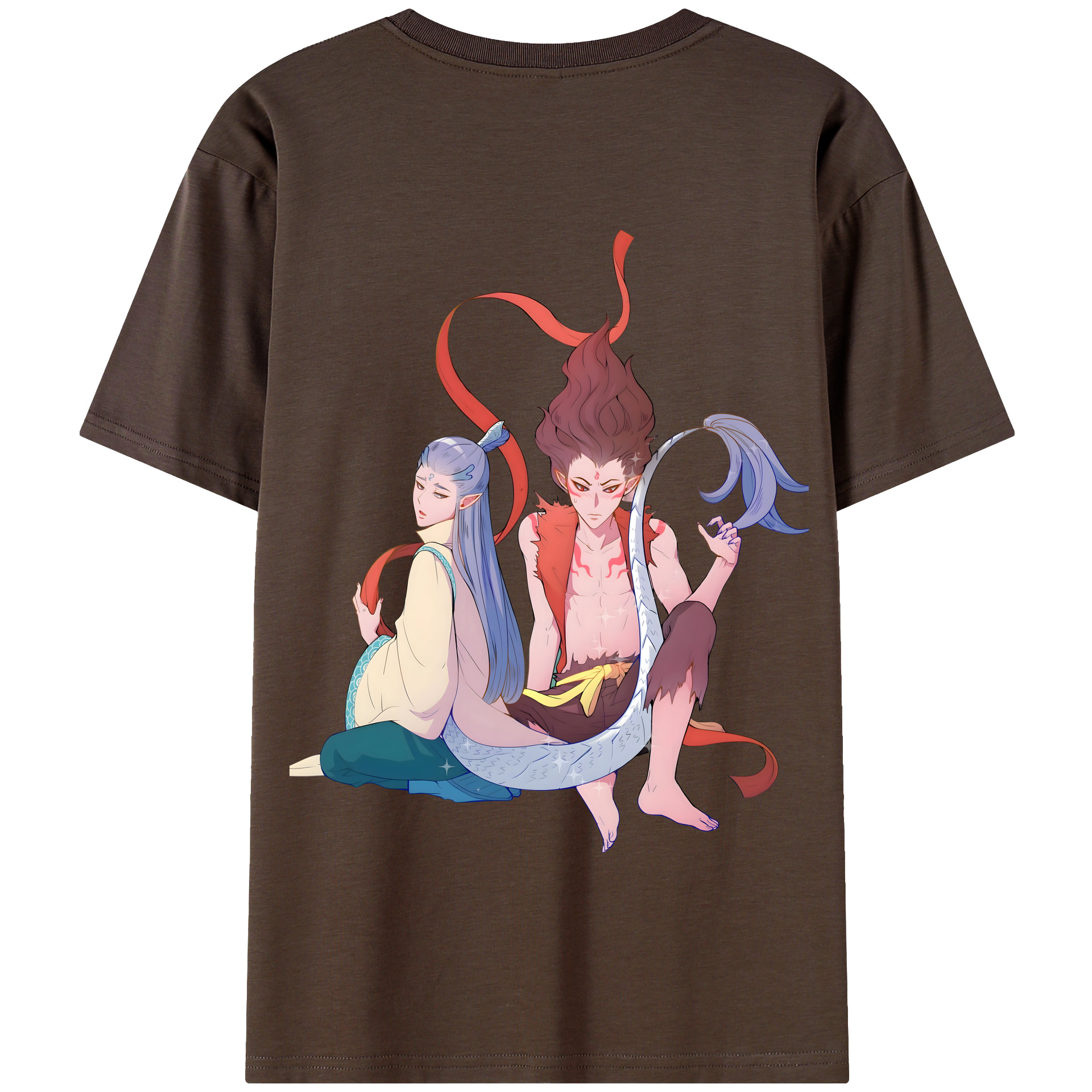 （画像用） Ne Zha 2 ナタ 魔童の大暴れ 綿100％半袖Tシャツ（背面プリント）