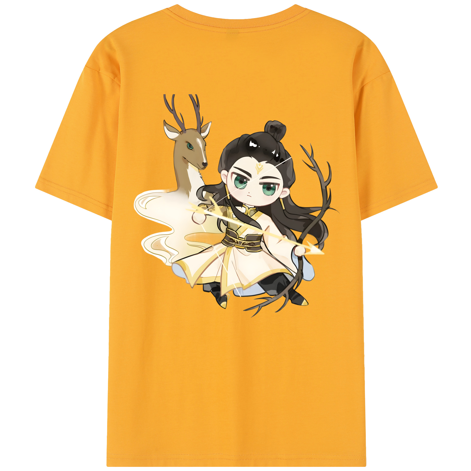 （画像用） Ne Zha 2 ナタ 魔童の大暴れ 綿100％半袖Tシャツ（背面プリント）