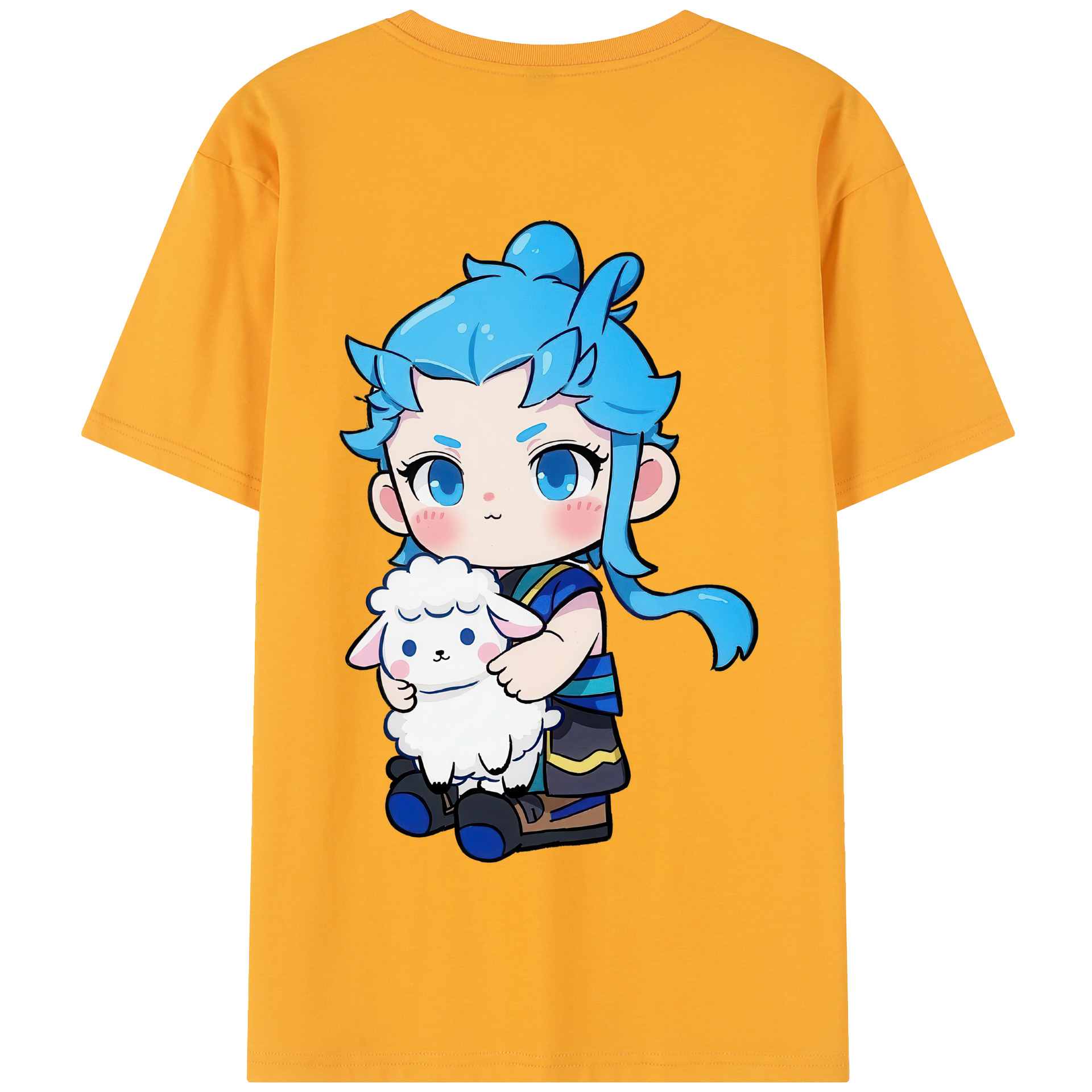 （画像用） Ne Zha 2 ナタ 魔童の大暴れ 綿100％半袖Tシャツ（背面プリント）