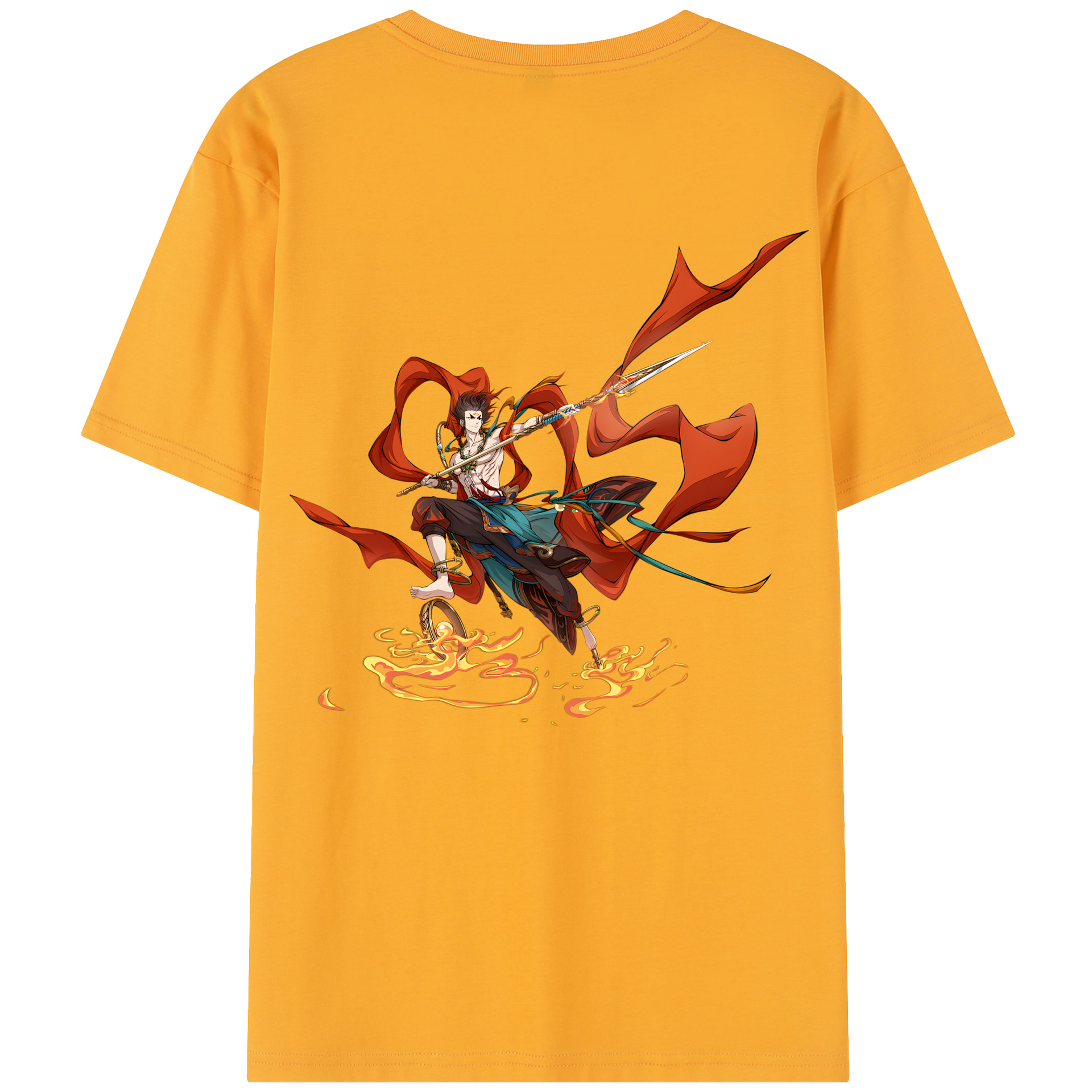 （画像用） Ne Zha 2 ナタ 魔童の大暴れ 綿100％半袖Tシャツ（背面プリント）