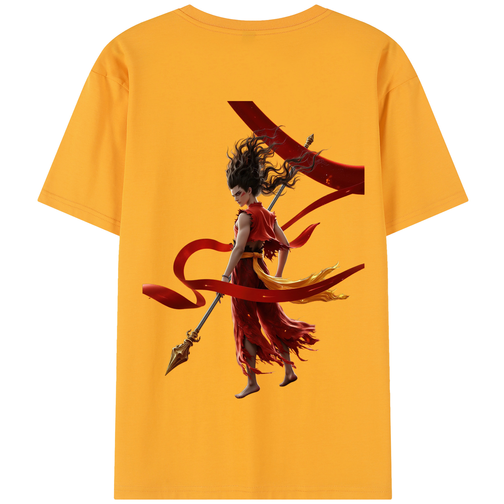 （画像用） Ne Zha 2 ナタ 魔童の大暴れ 綿100％半袖Tシャツ（背面プリント）