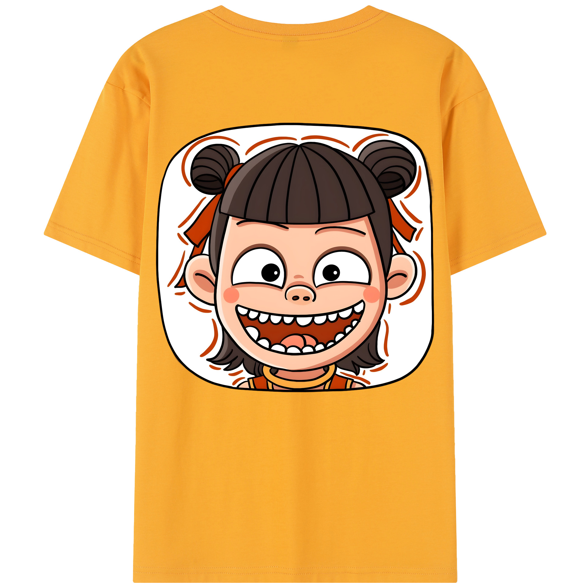 （画像用） Ne Zha 2 ナタ 魔童の大暴れ 綿100％半袖Tシャツ（背面プリント）