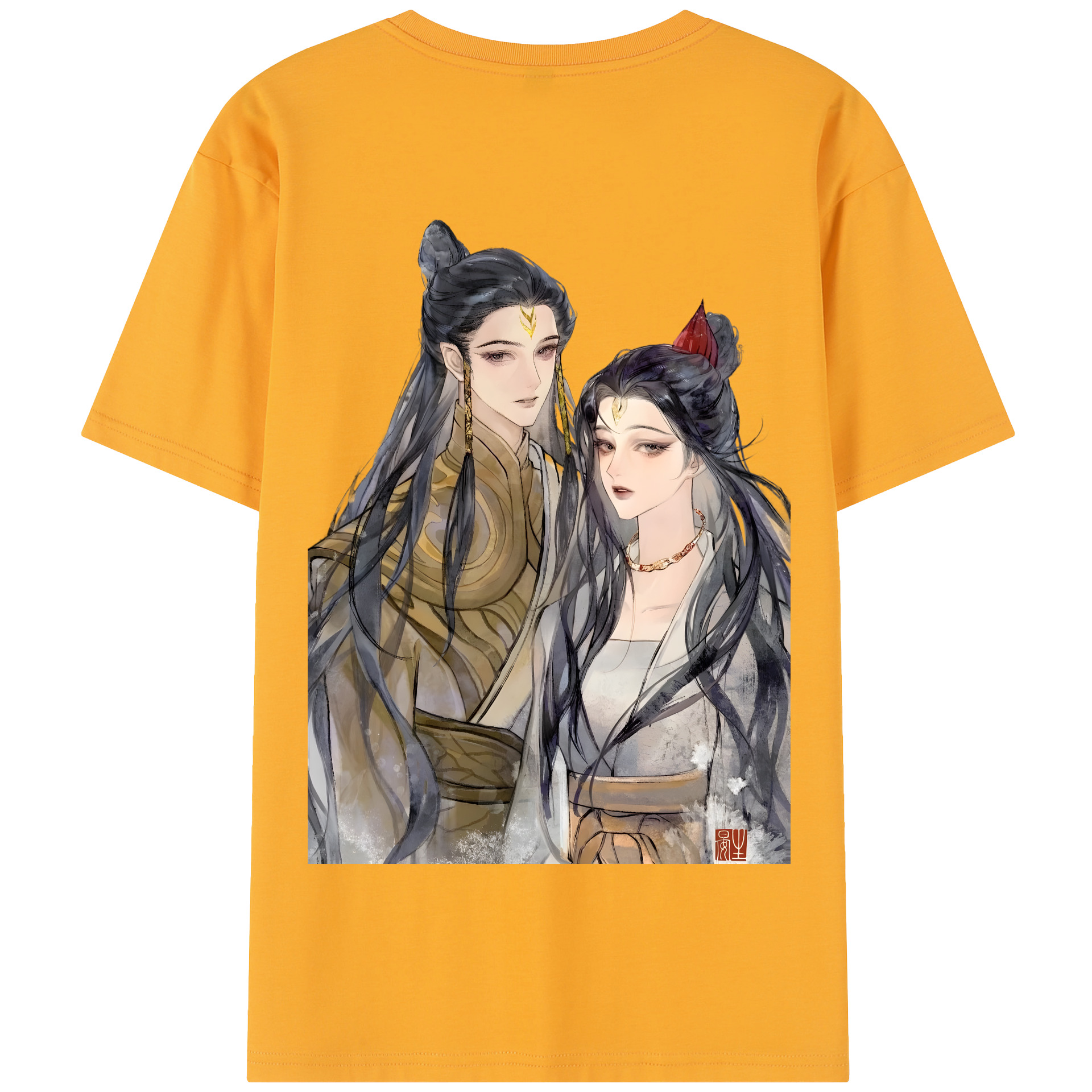 （画像用） Ne Zha 2 ナタ 魔童の大暴れ 綿100％半袖Tシャツ（背面プリント）